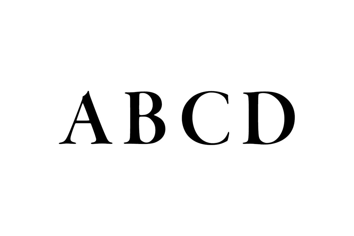 Capital letters of the Latin alphabet set in different typefaces