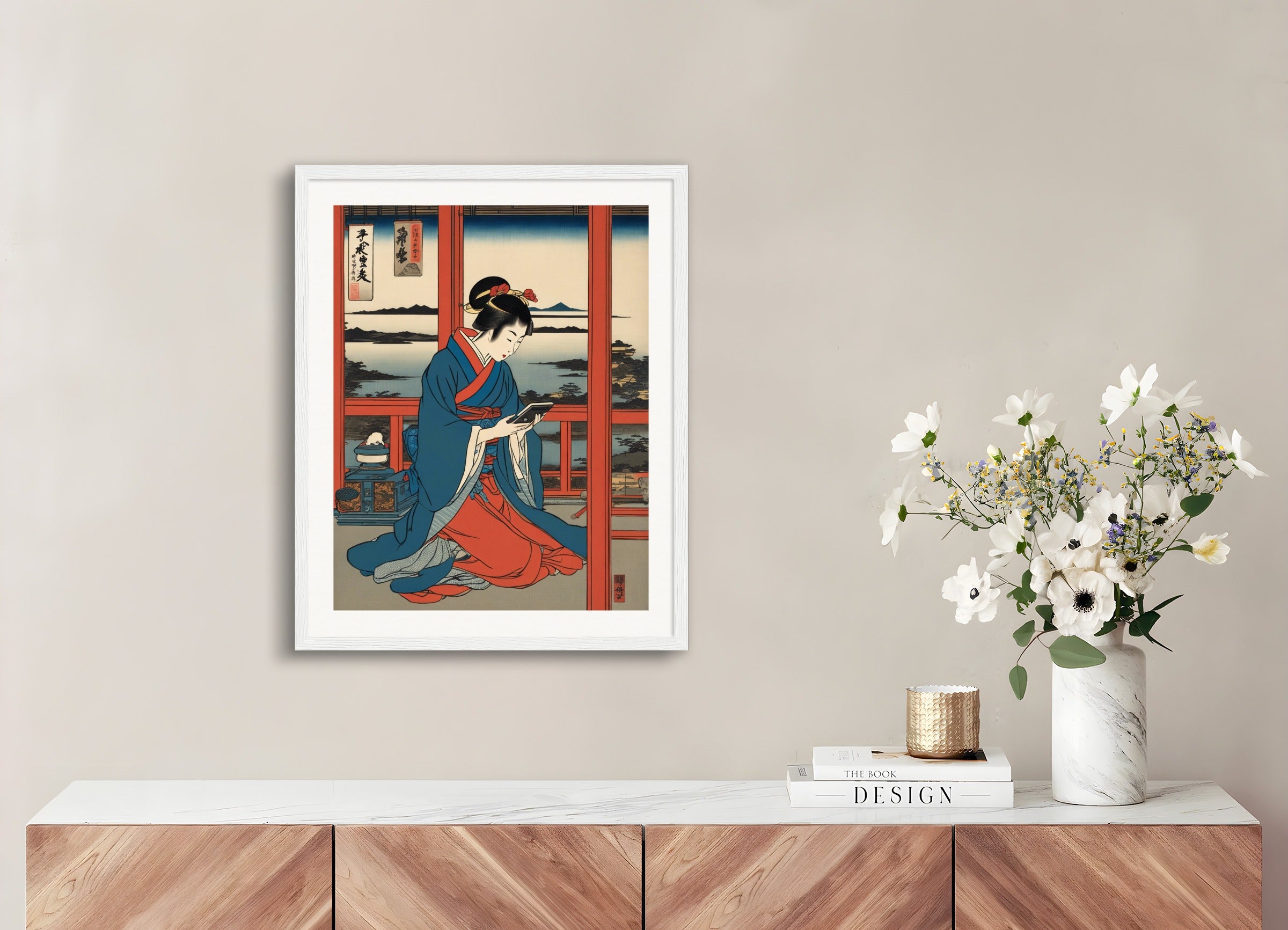 Poster with wood frame: Hiroshige,
