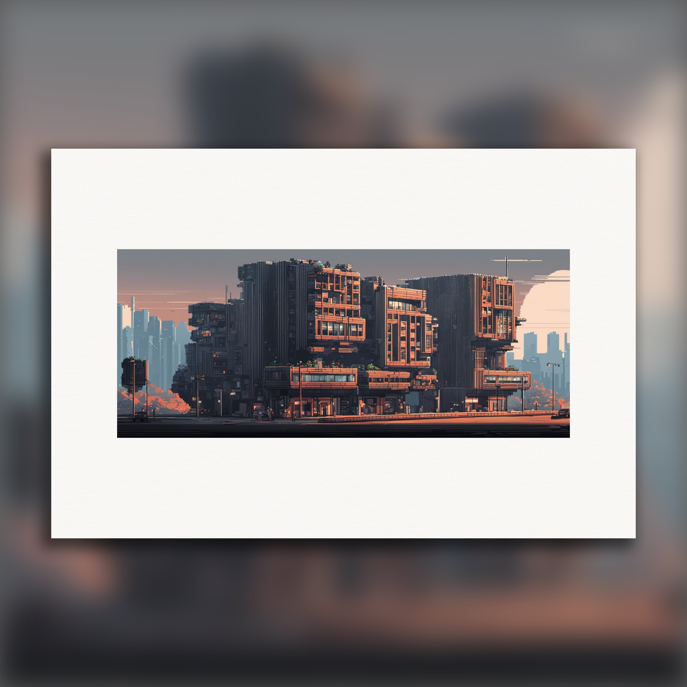 Pixel art meets brutalist architecture – poster print with a Kiwi twist
