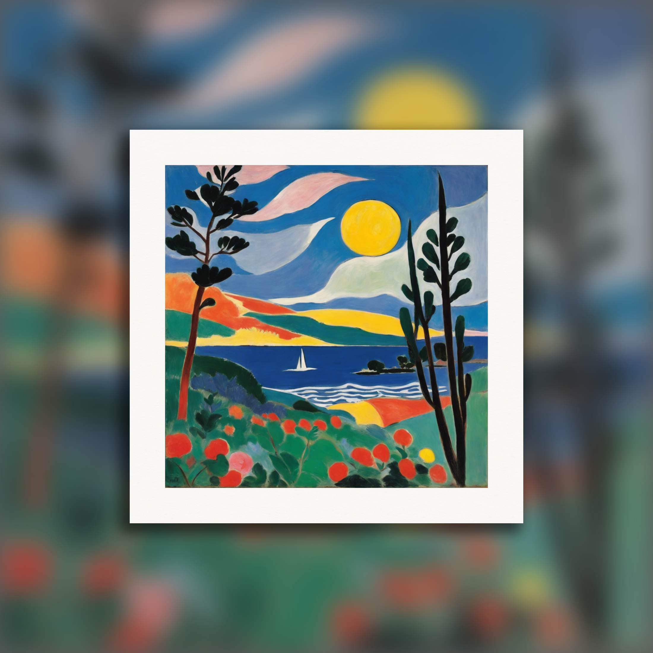 Expressive and abstract shapes, decorative sensitivity, Moon - Poster