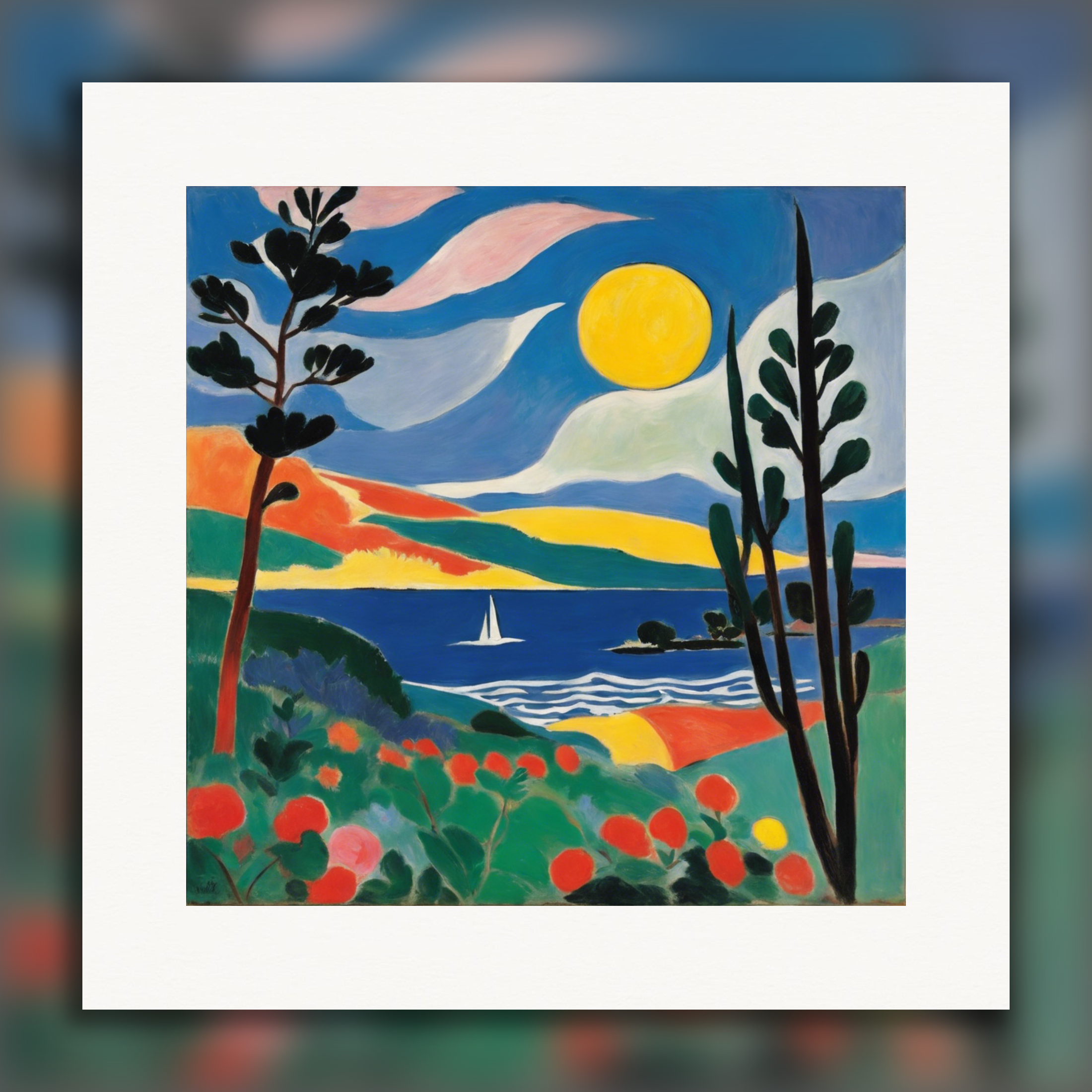 Vibrant and abstract forms, artistic flair, Moon – Print