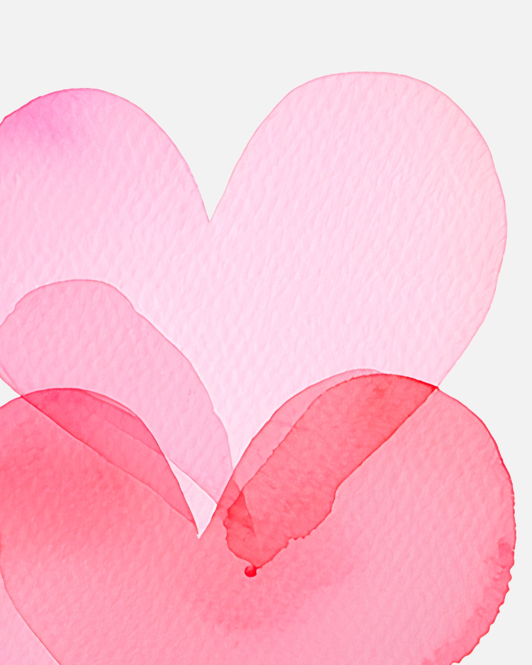 Watercolour lovey-dovey hearts – Print