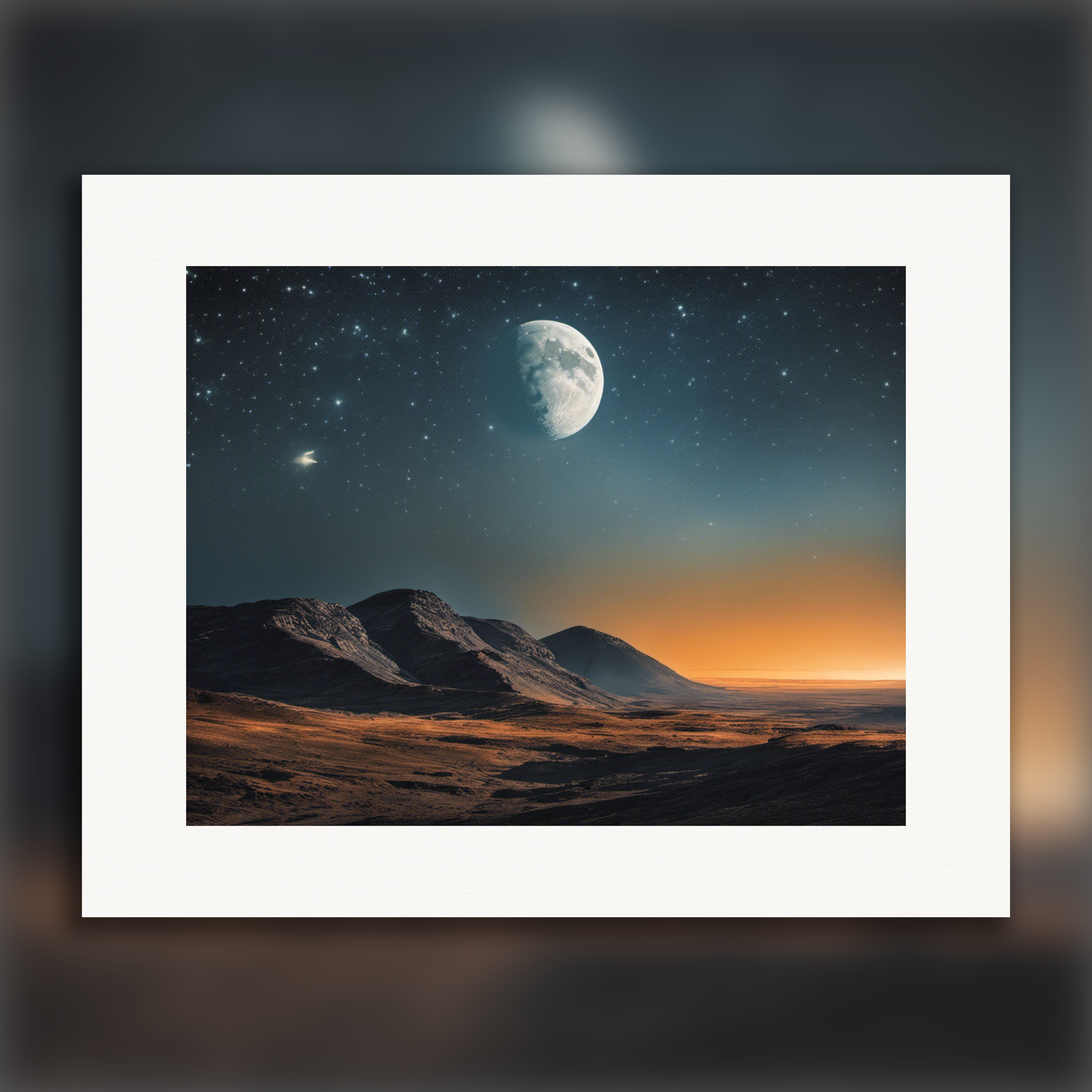 Moon and star-filled night sky – Print