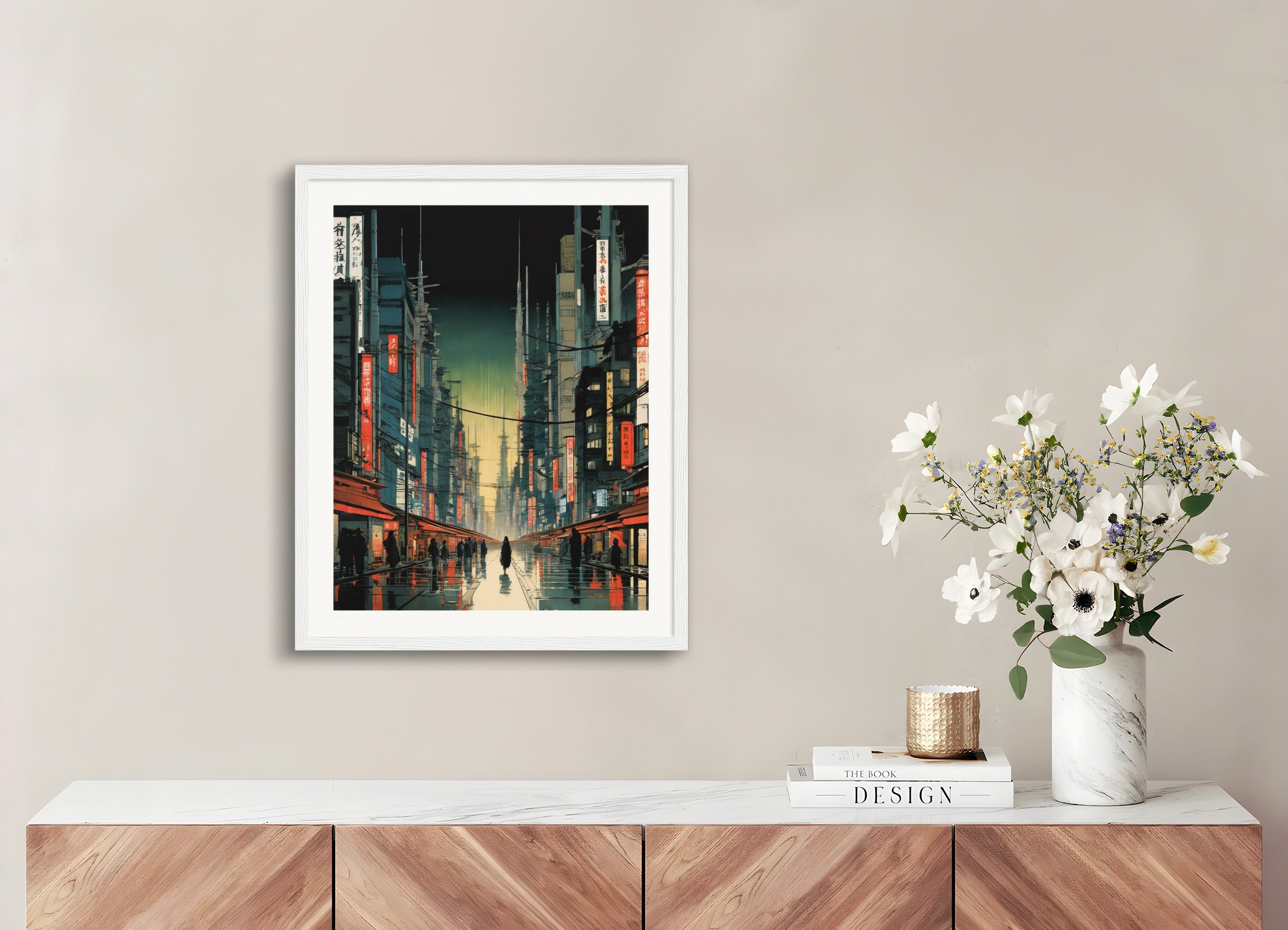 Poster with wood frame: Hiroshige,