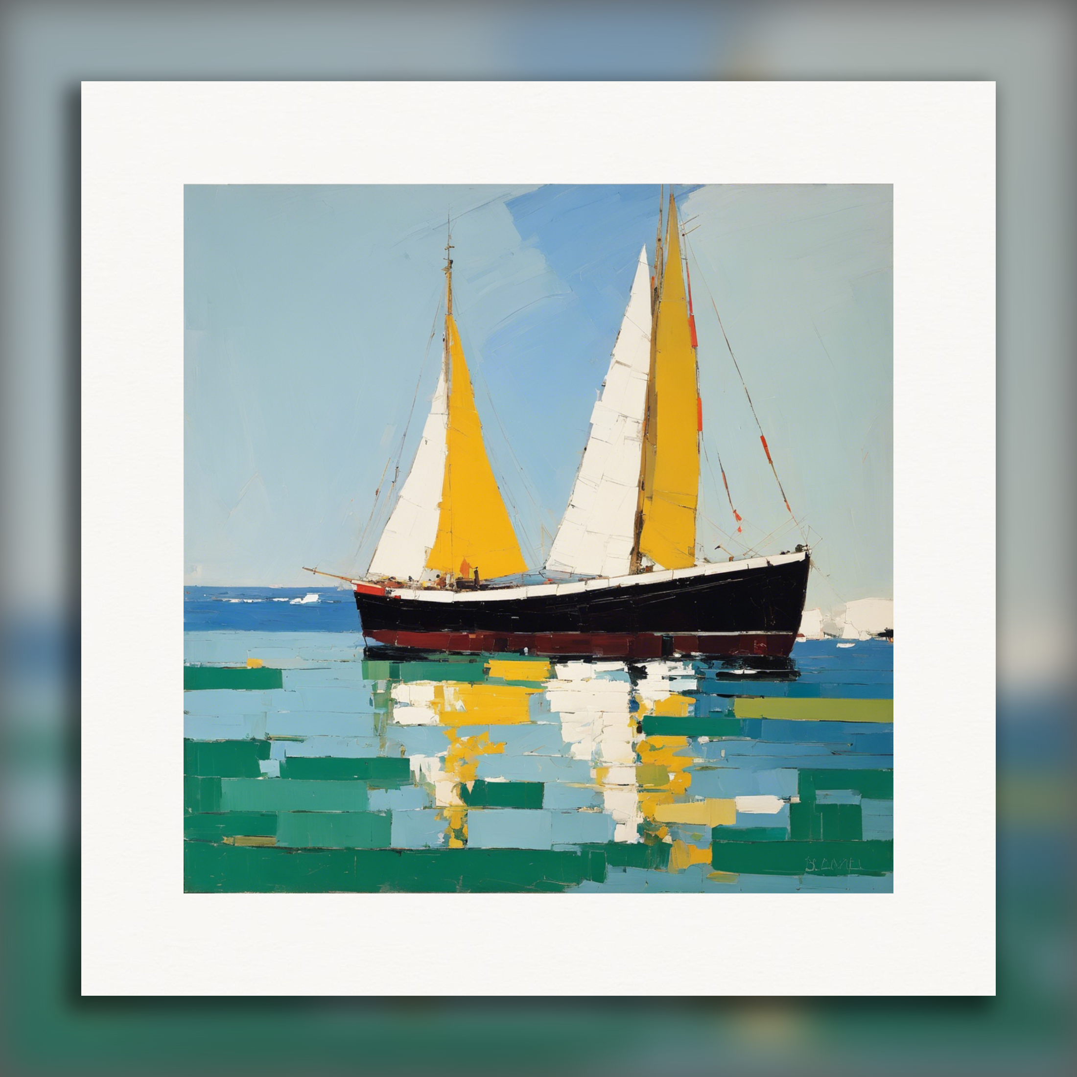 Abstract Artwork, Sailing Yacht – Poster