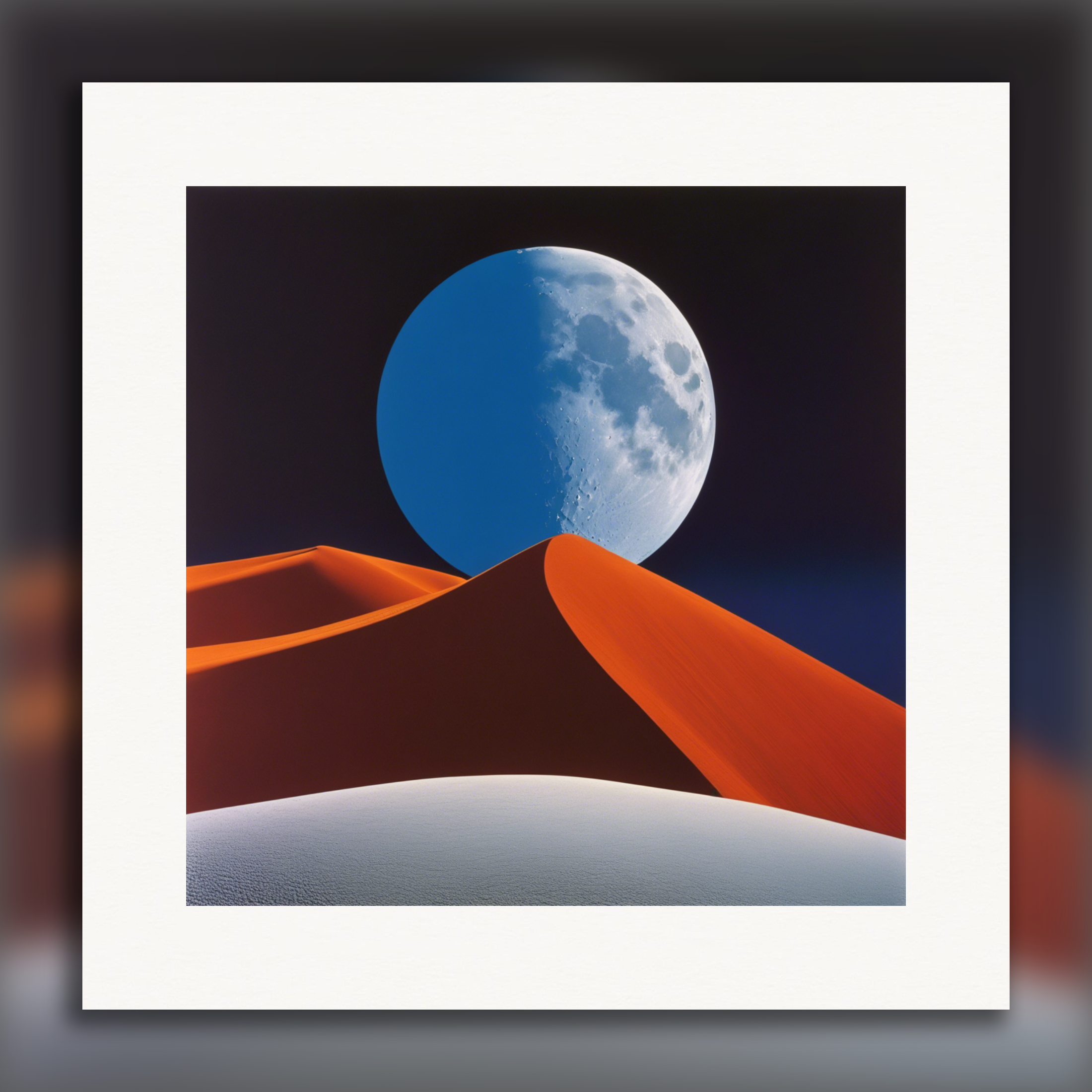 Vibrant and abstract visuals showcasing geometric patterns within scenic Kiwi landscapes, Moon - Poster