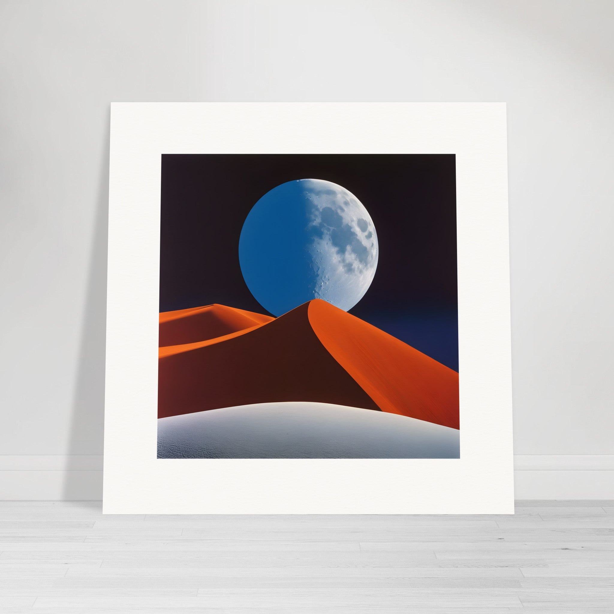 Vibrant and abstract visuals showcasing geometric patterns within scenic Kiwi landscapes, Moon - Poster