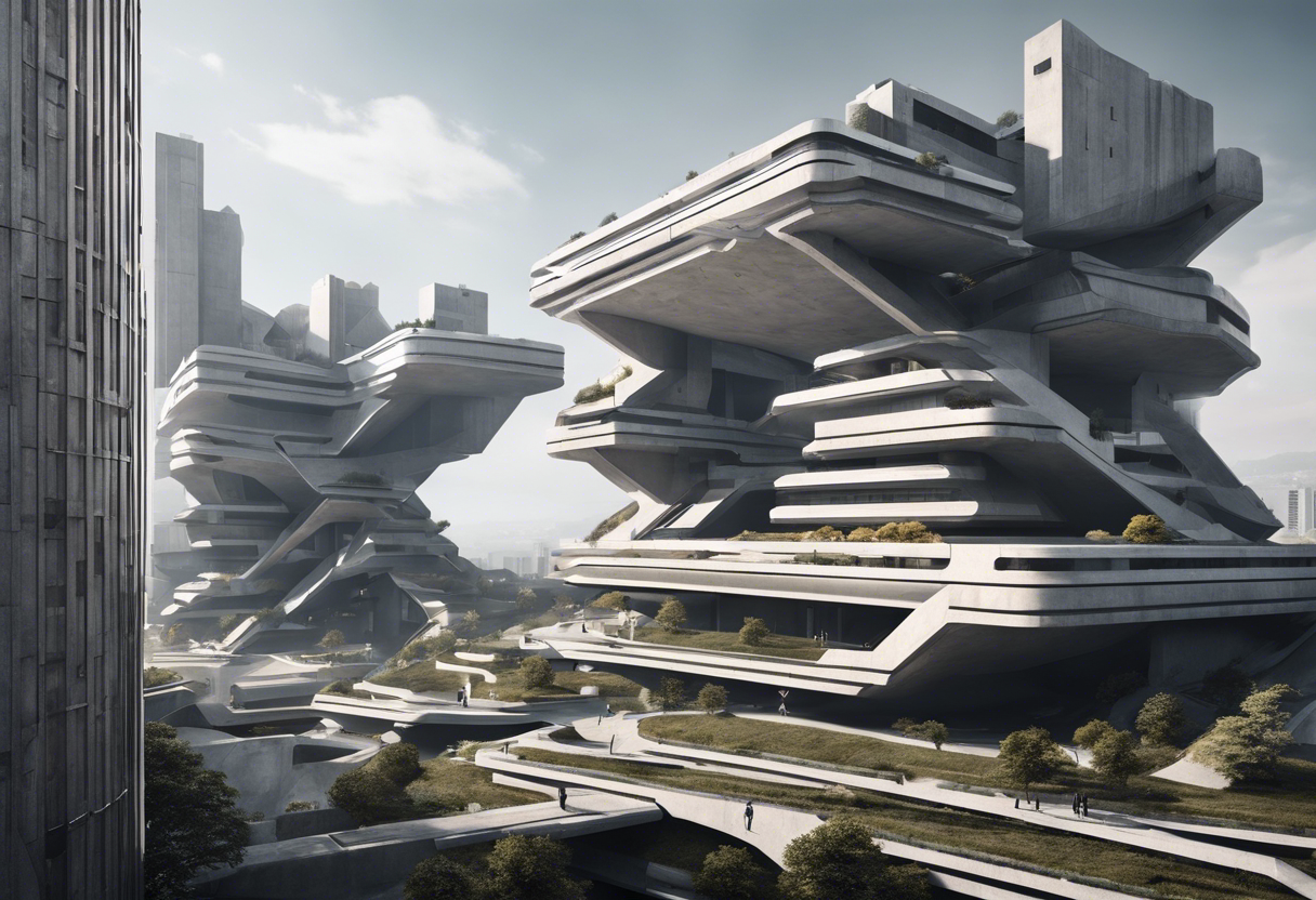 Brutalist Vibes, Futuristic Cityscape – Print