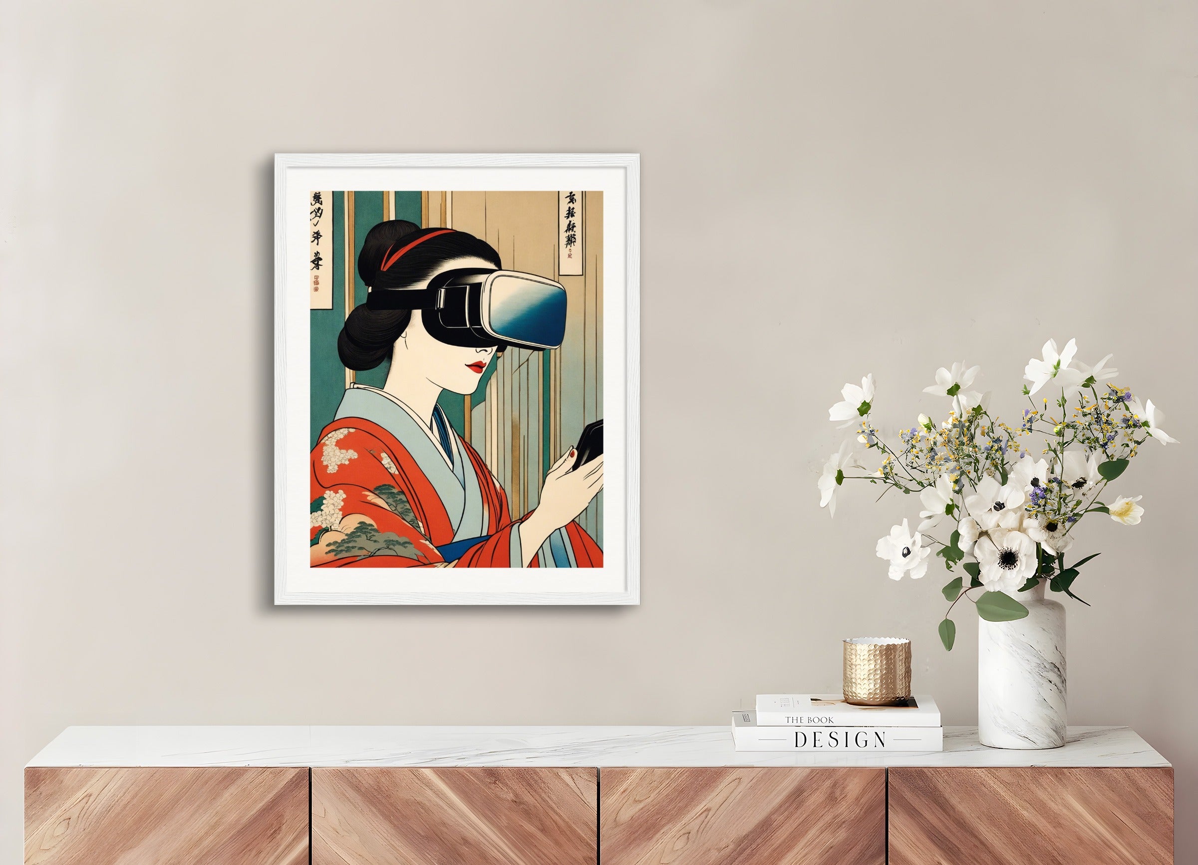 Poster with wood frame: Hiroshige,