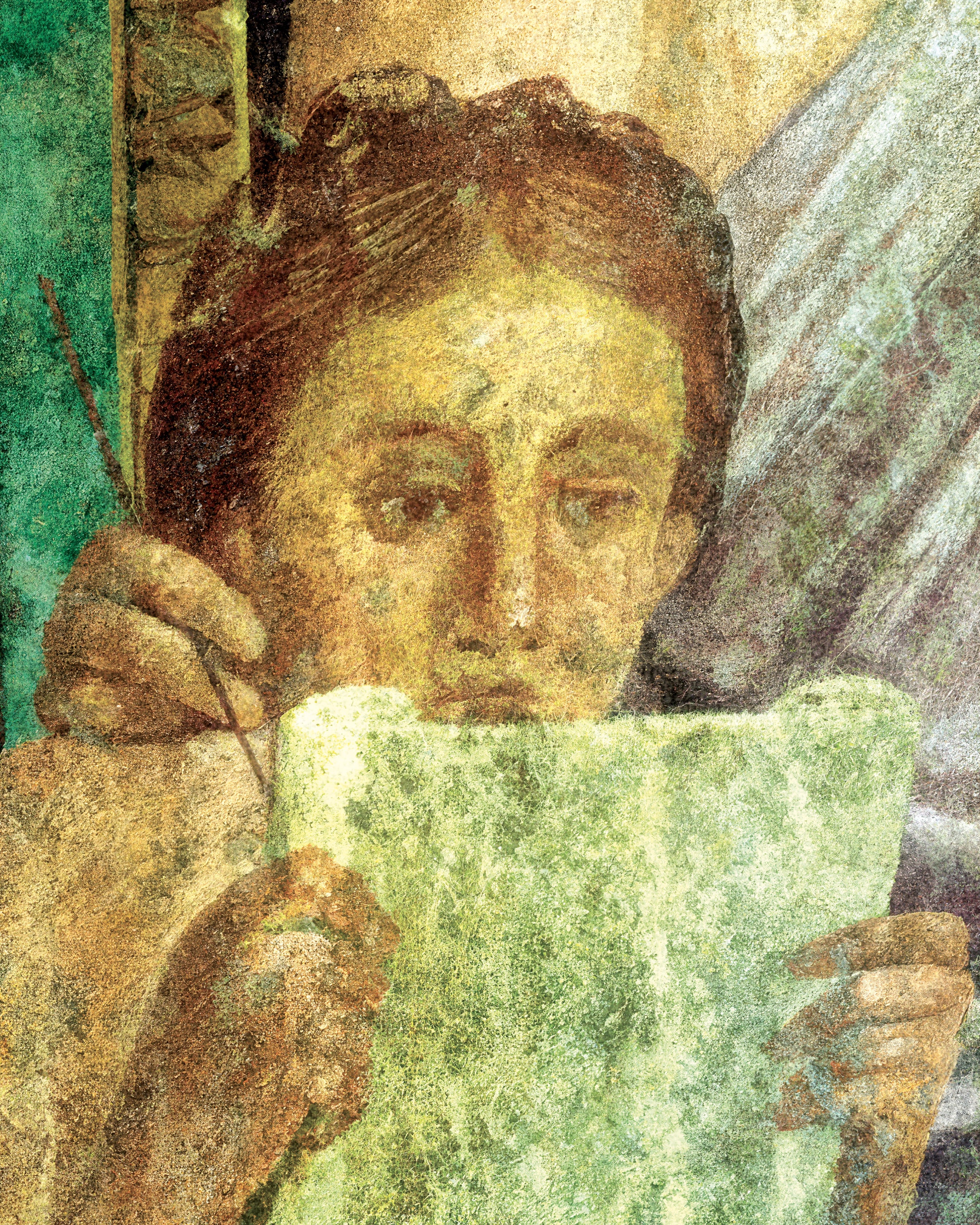 Young wahine enjoying a fresco art print