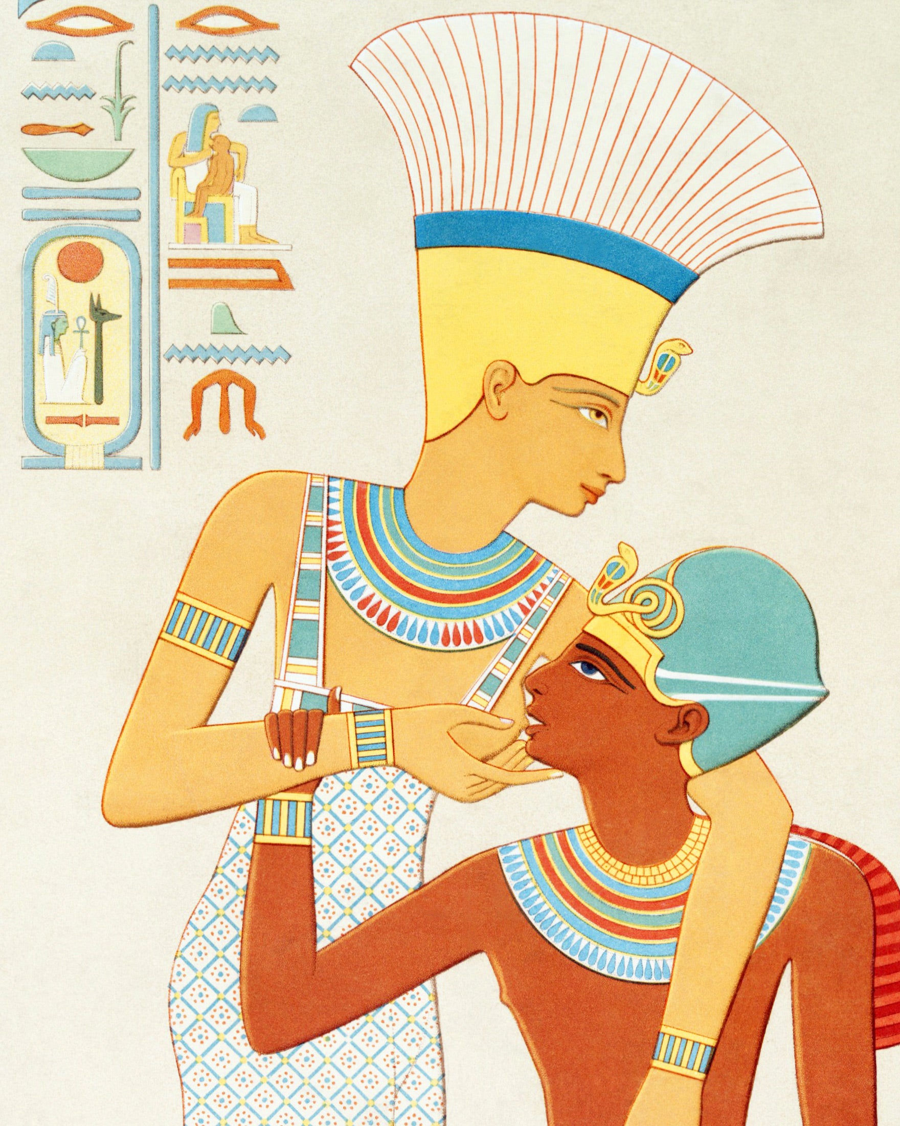 Goddess Anouke & Ramses II – Egyptian Art Print