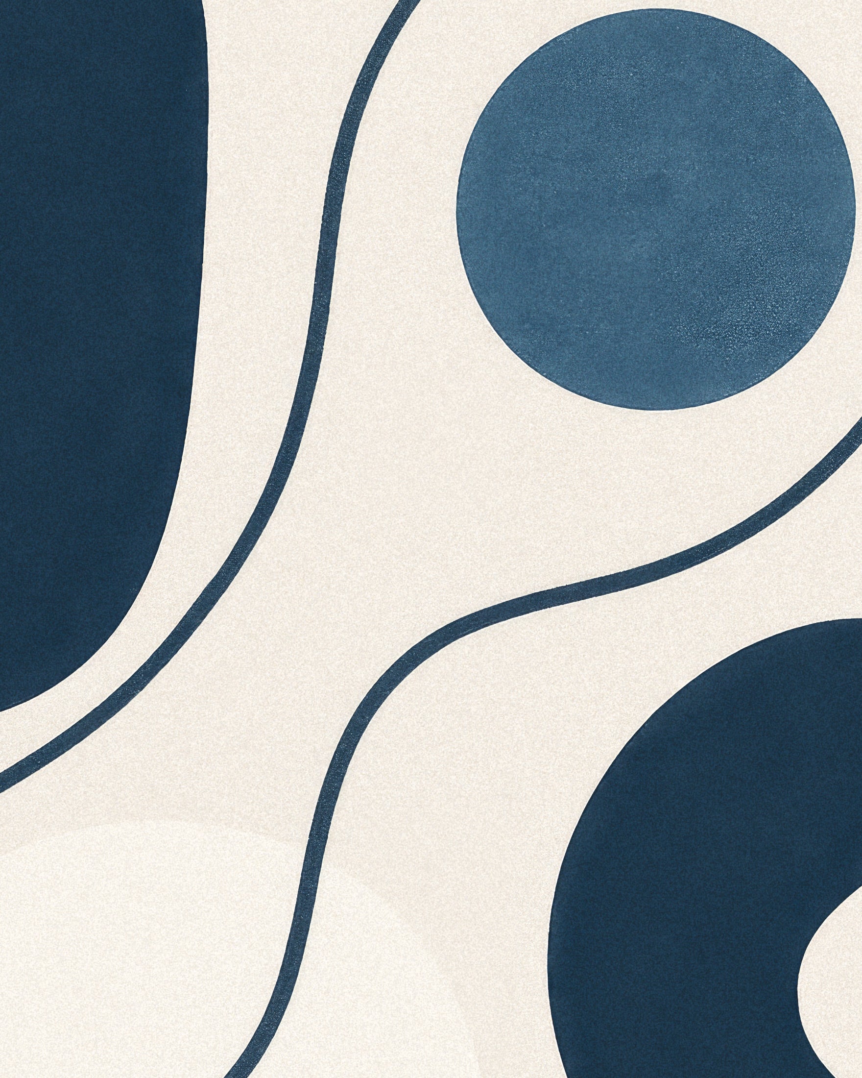 Inflections 01 – contemporary abstract line artwork in blue print