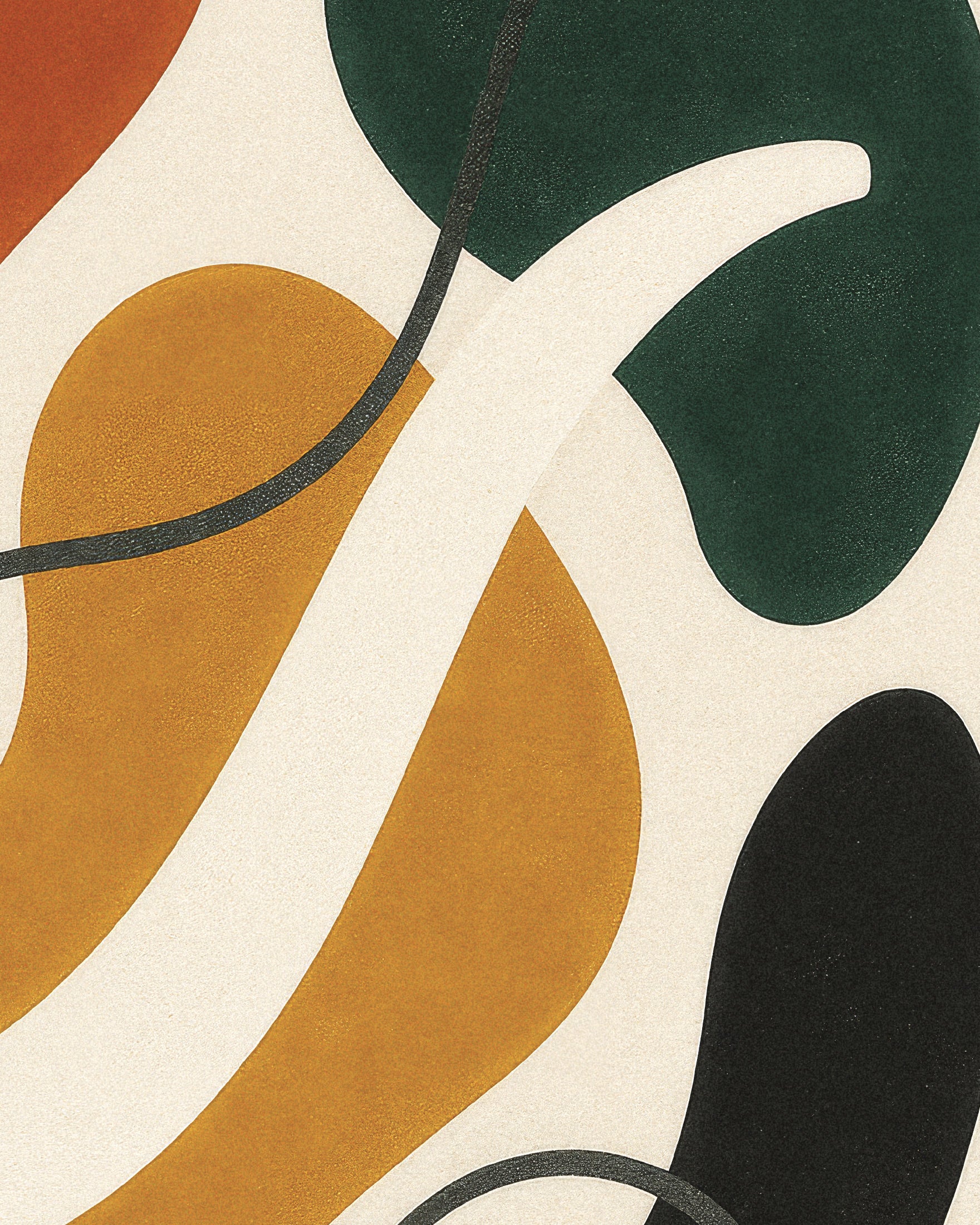 Inflections 02 – vibrant abstract print featuring natural, flowing forms