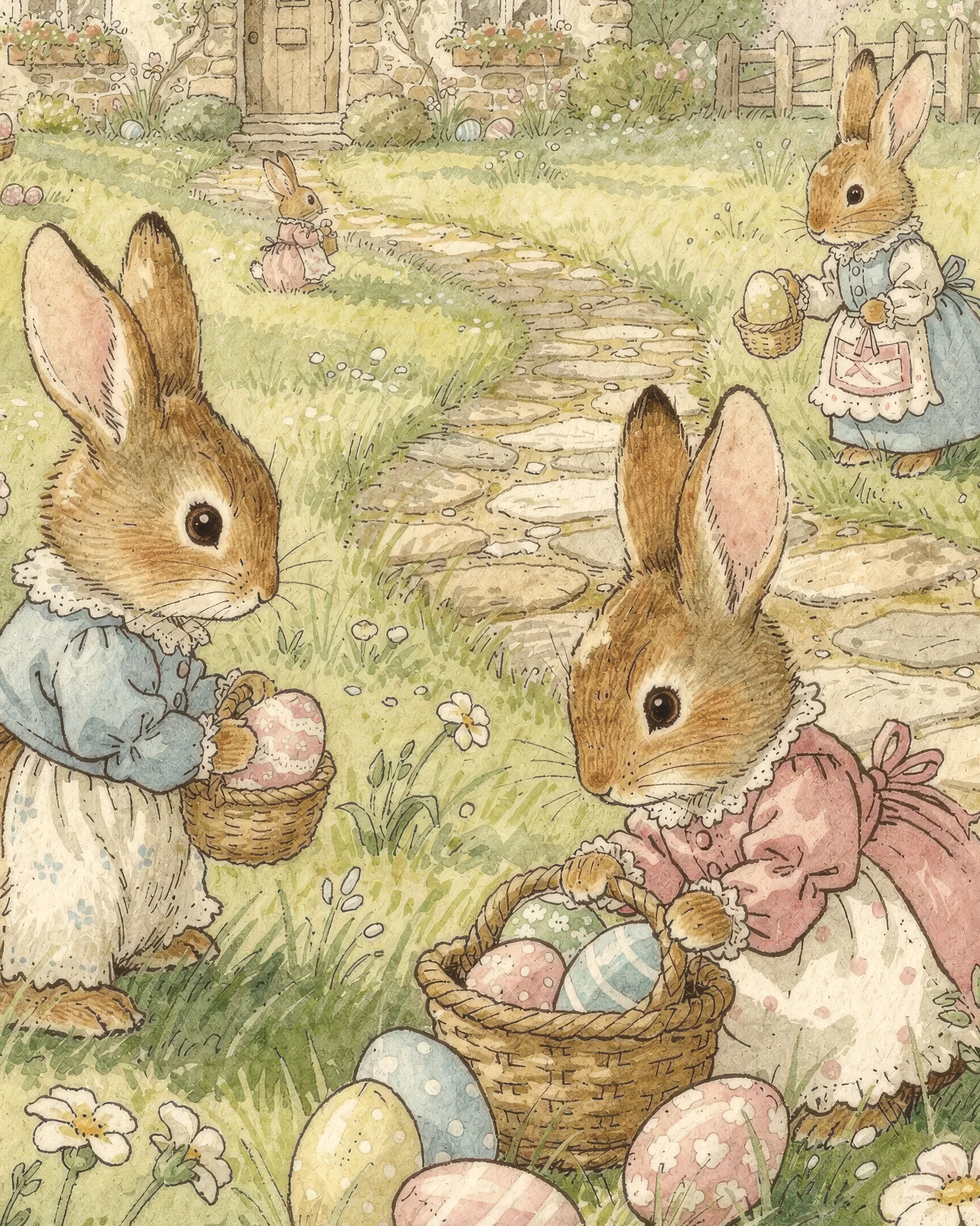 Easter Bunnies at the Bach - Poster
