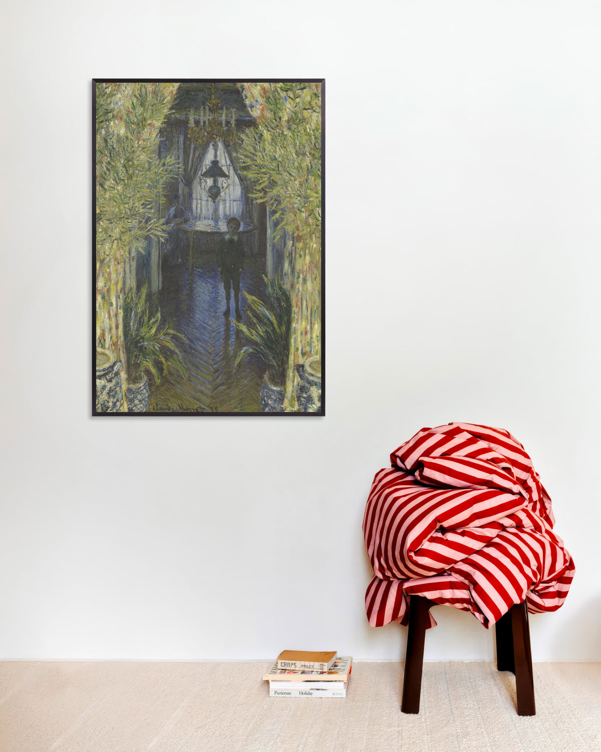 Poster of A Corner of the Apartment (1875) by Claude Monet, with metal frame