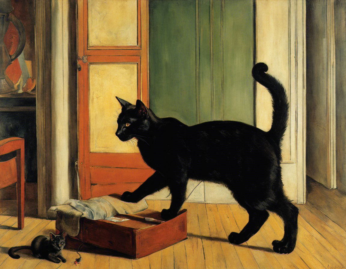 French figurative art featuring a cheeky cat – Poster