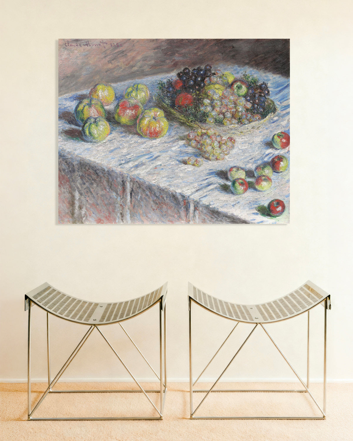Poster of Apples and Grapes (1880) by Claude Monet