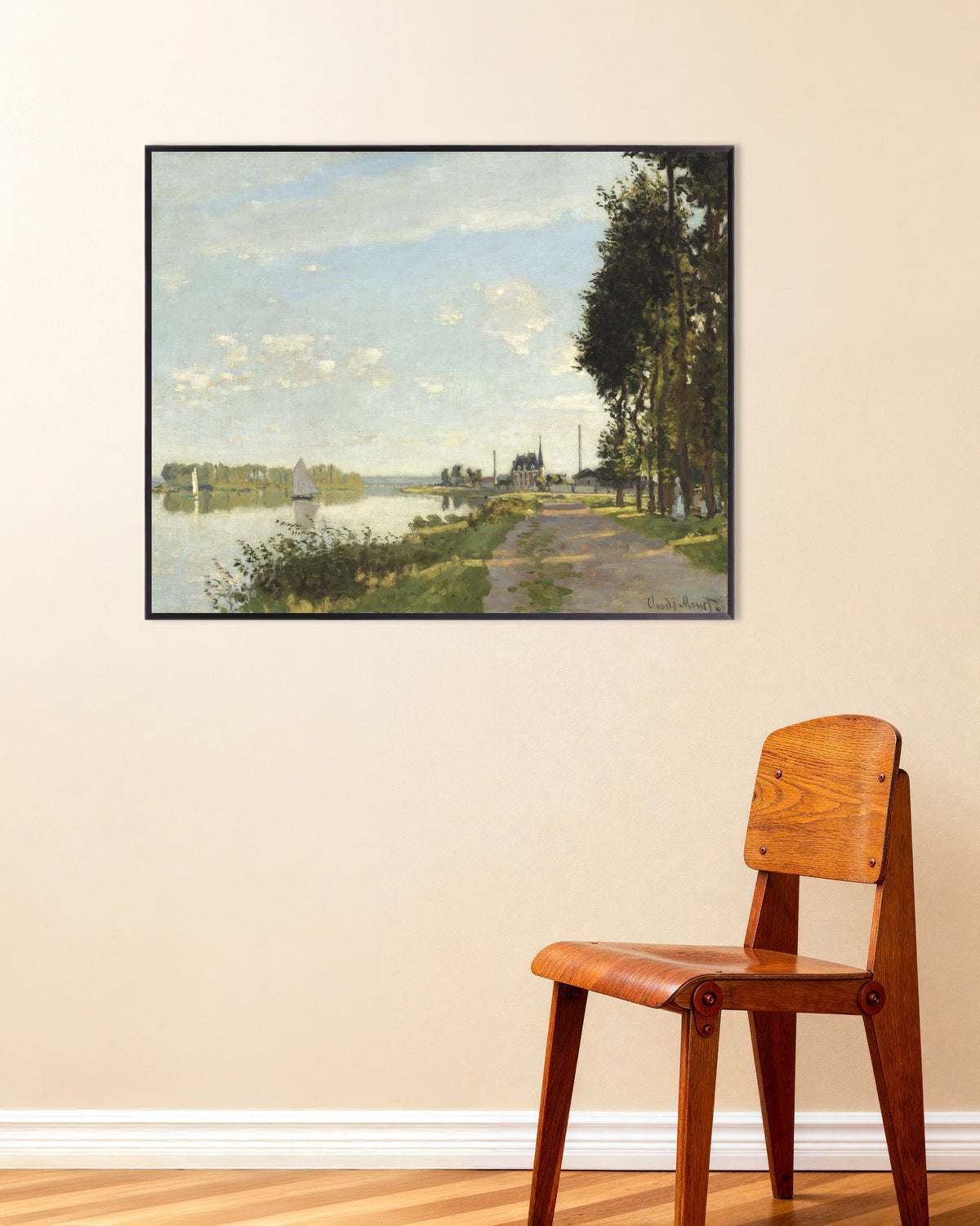 Poster of Argenteuil (c. 1872) by Claude Monet, with metal frame