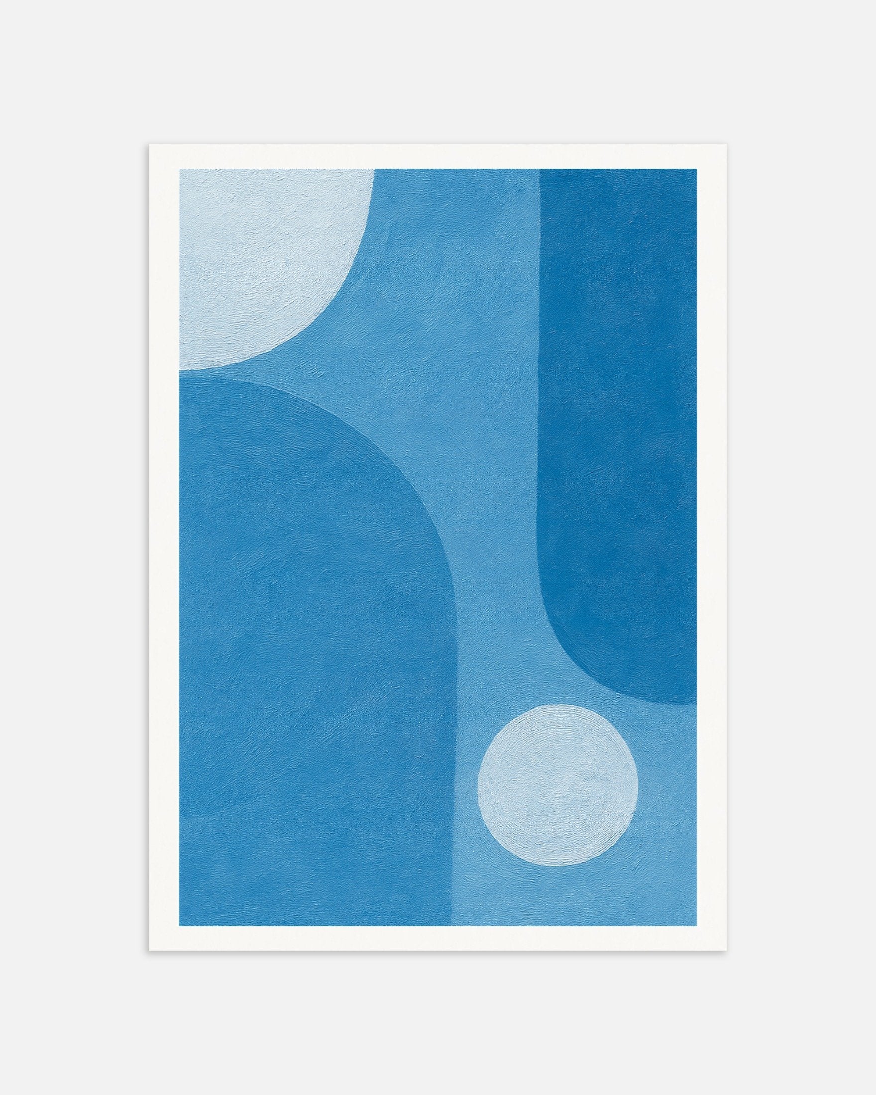 Poster of Blue Atmosphere – abstract blue shapes poster, thumbnail