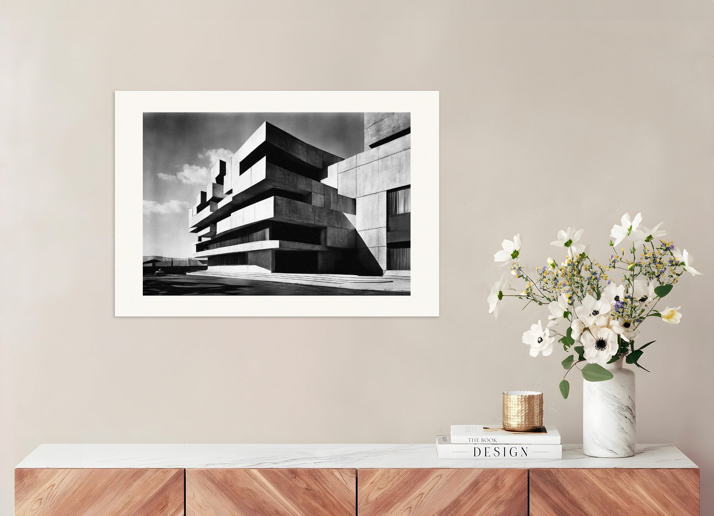 Poster of Brutalist architecture poster – Modern concrete design