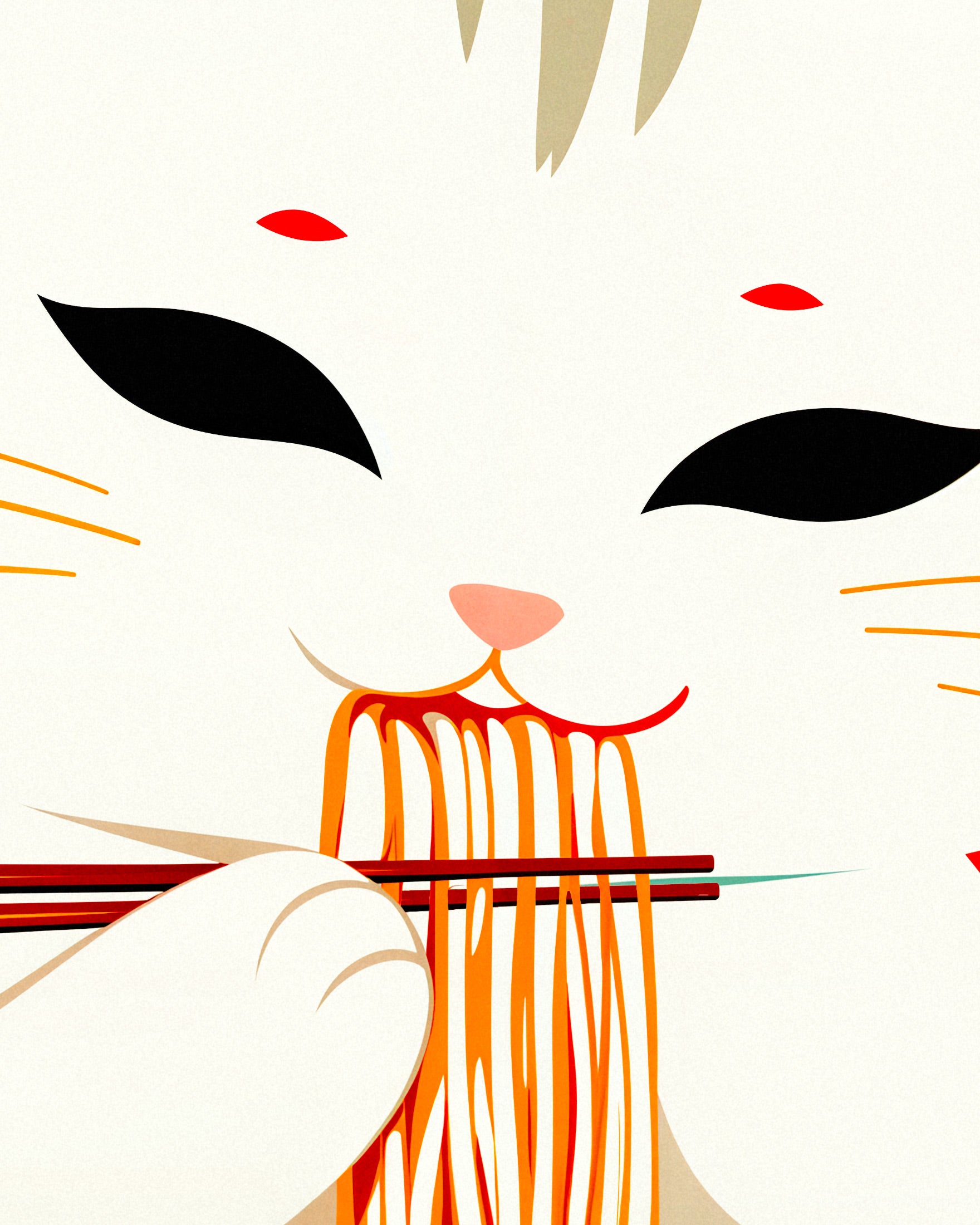 Ramen & Cat, Asian eatery – Poster print