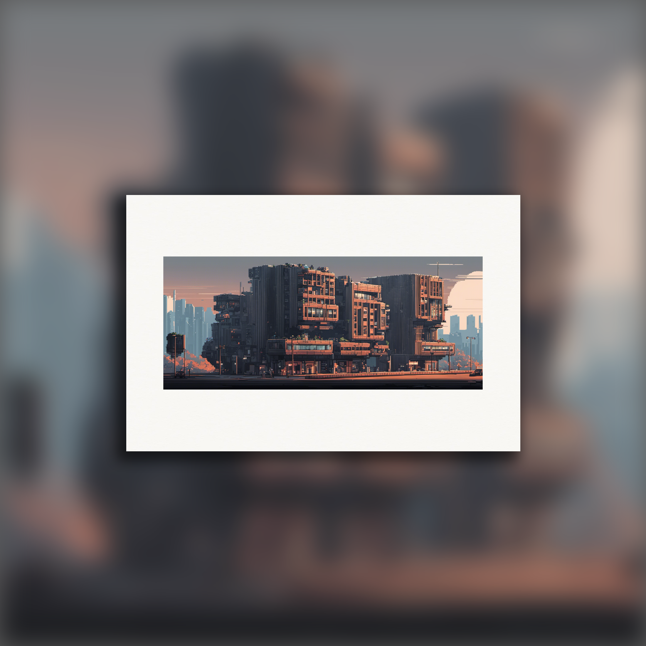Pixel art meets brutalist architecture – poster print with a Kiwi twist