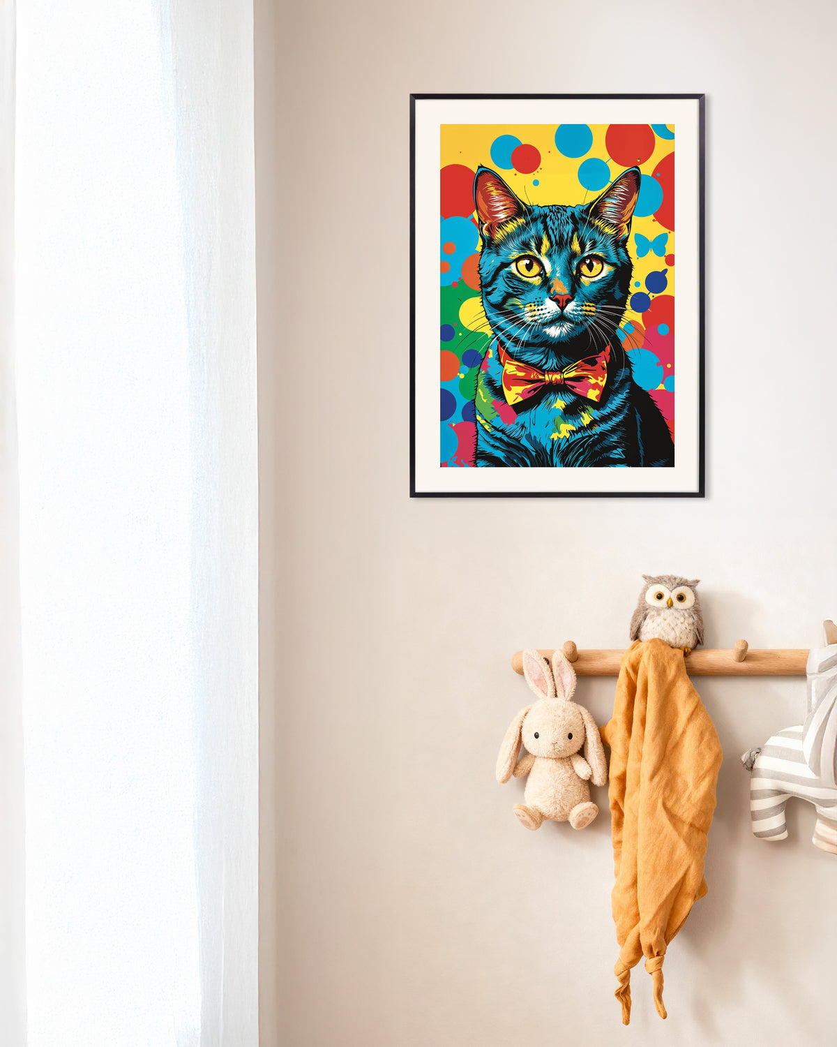 Poster of Colorful cat poster, with metal frame