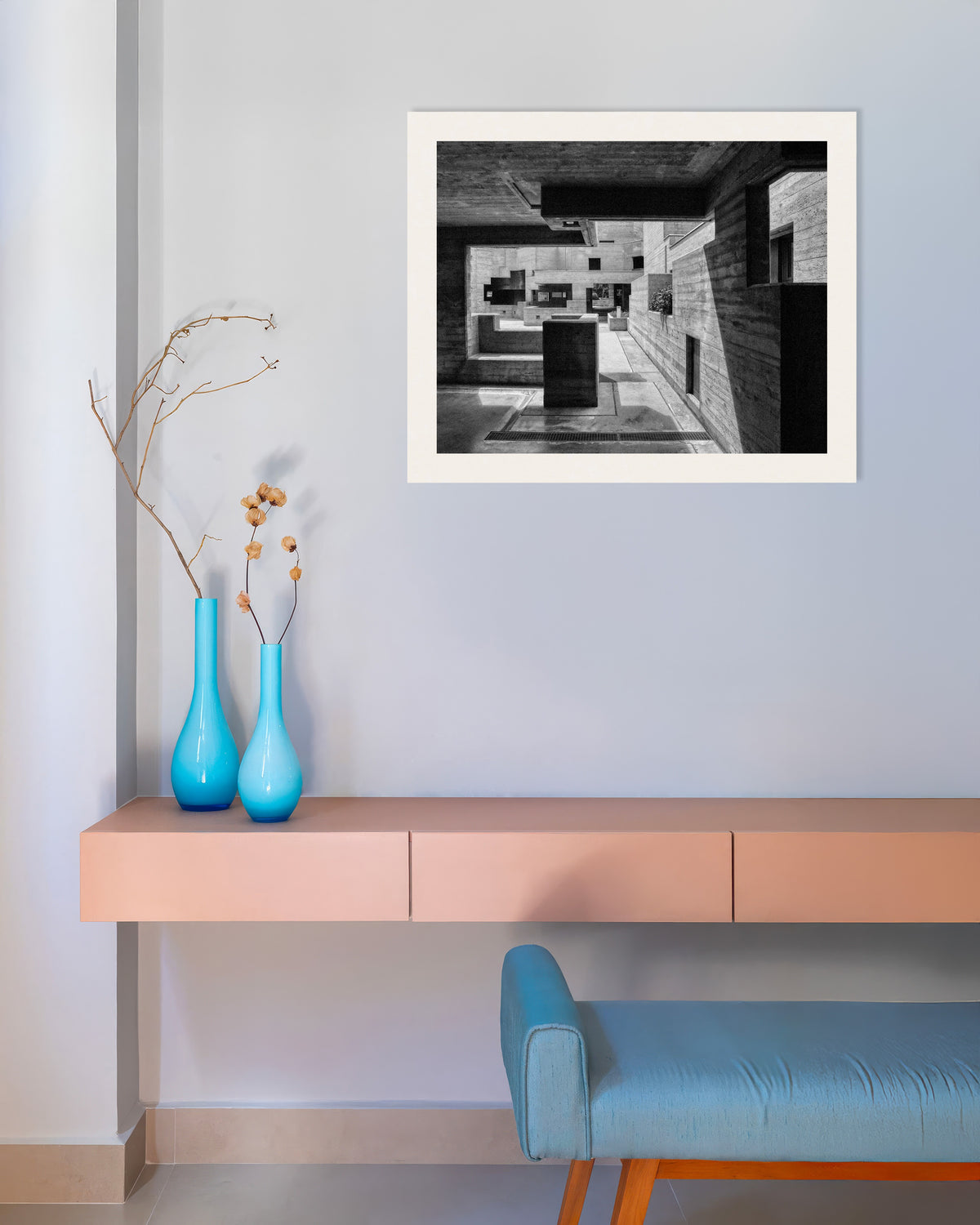 Poster of Concrete Courtyard Through a Frame