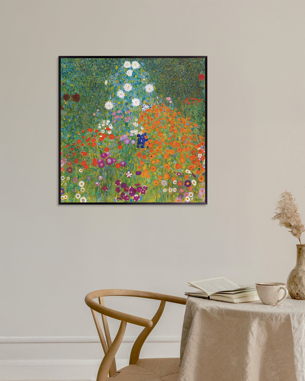 Poster of Cottage Garden (1905–1907) by Gustav Klimt, with metal frame