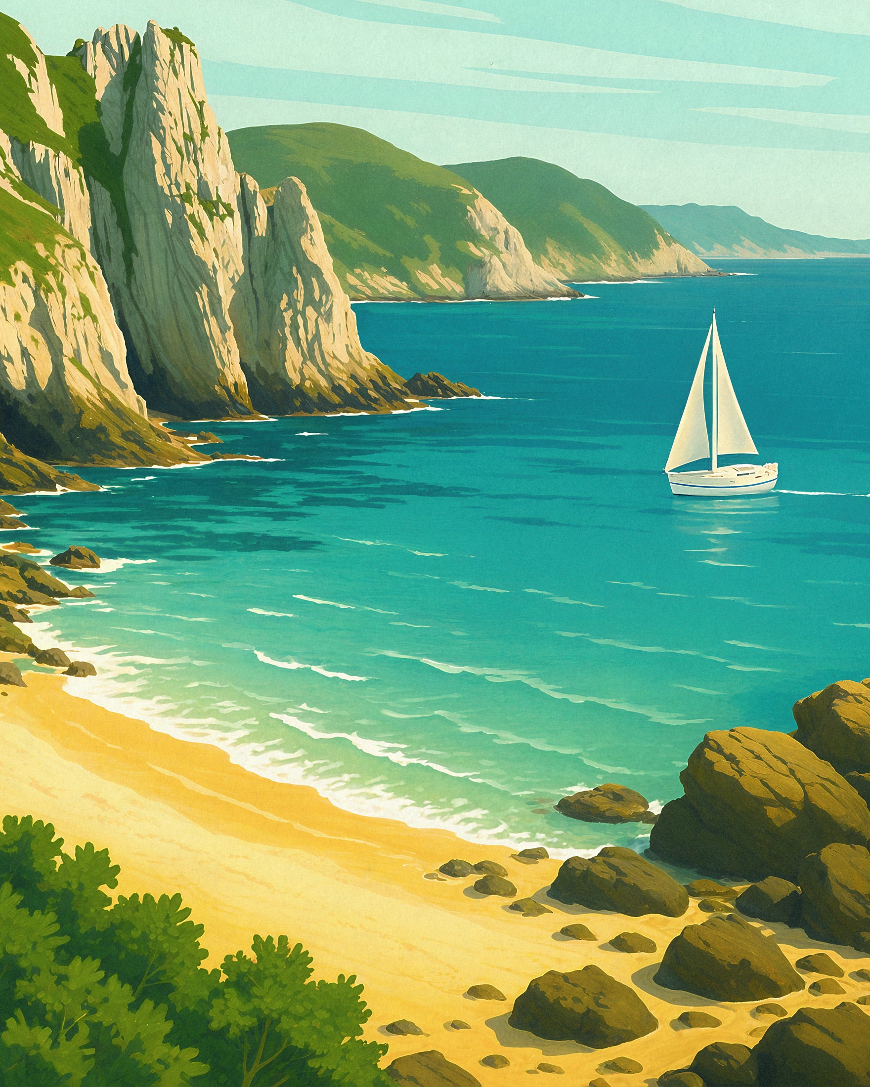 Crozon Travel Poster – The Wild West Coast of Brittany
