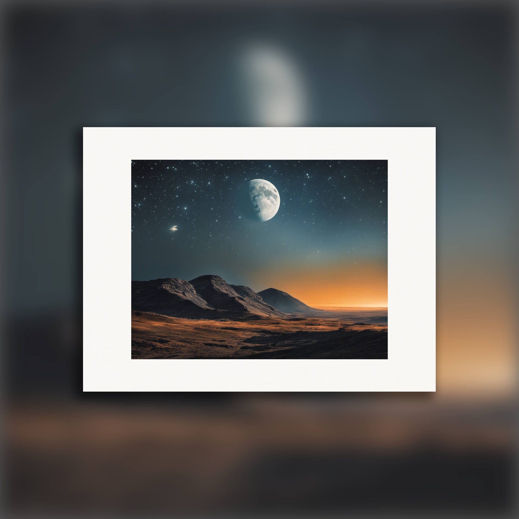 Moon and star-filled night sky – Print