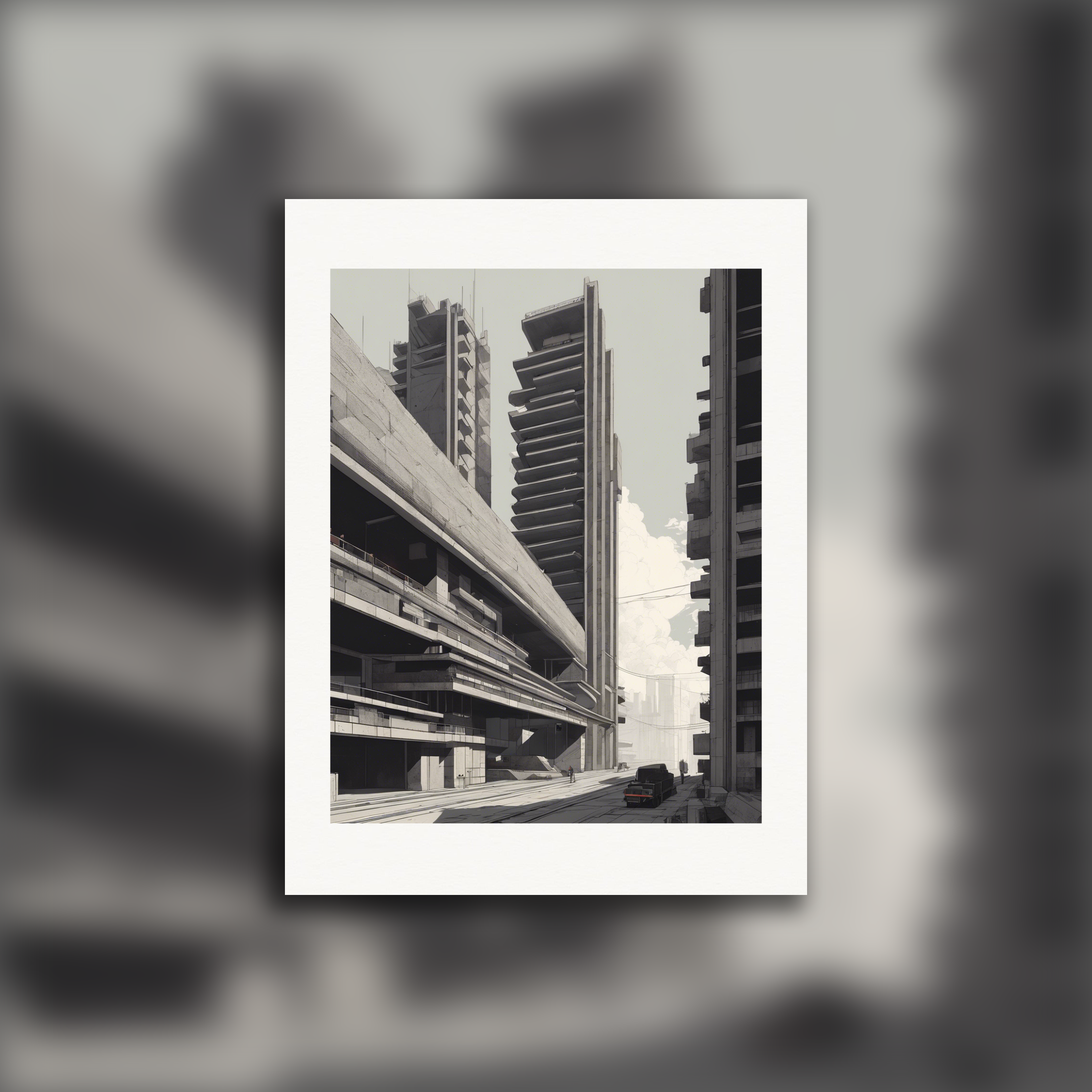 Lo-fi, Brutalist architecture - Poster