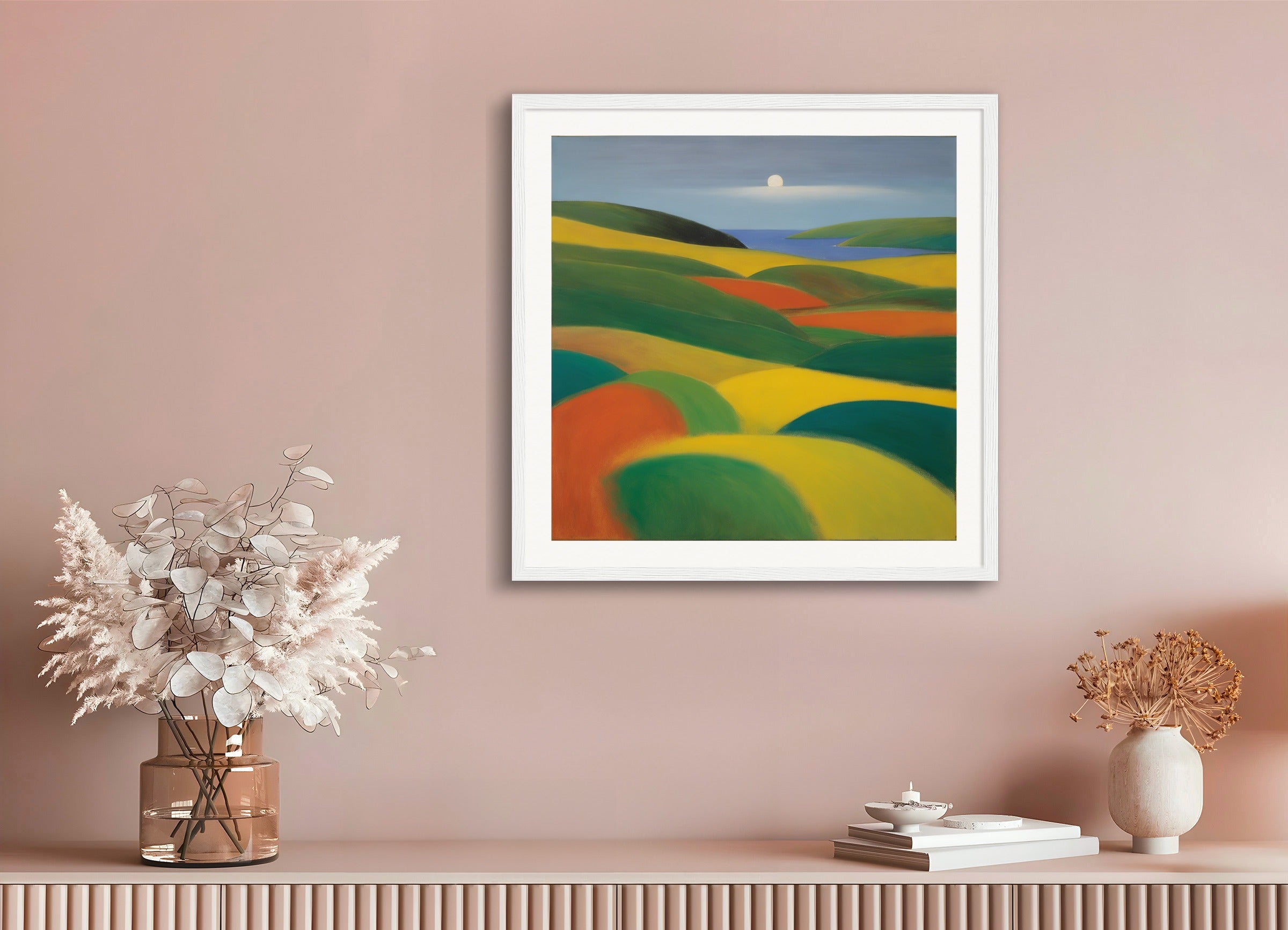 Poster with wood frame: Scottish painting of abstract expressionism,
