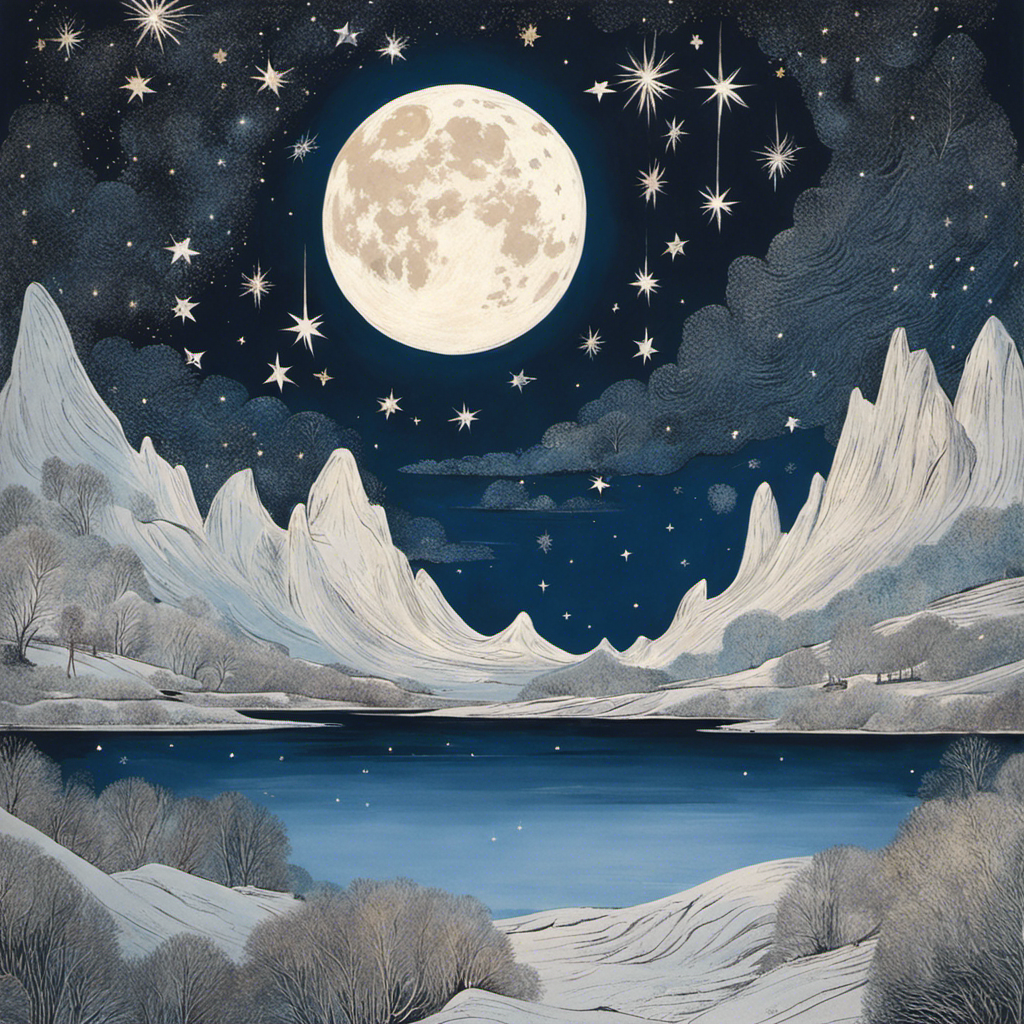 Moomins, Moon and Starry Night Sky - Print