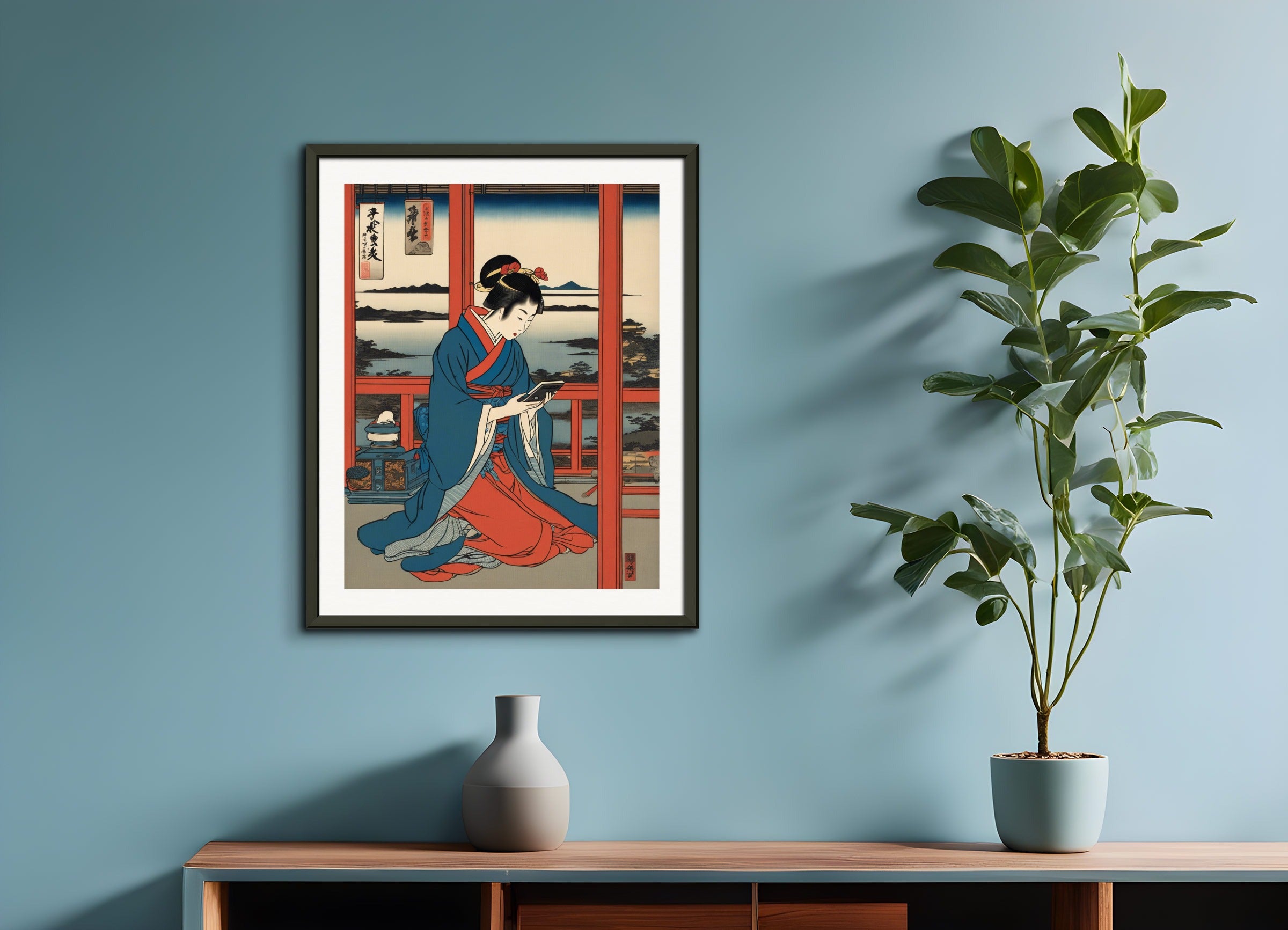 Poster with metal frame: Hiroshige,