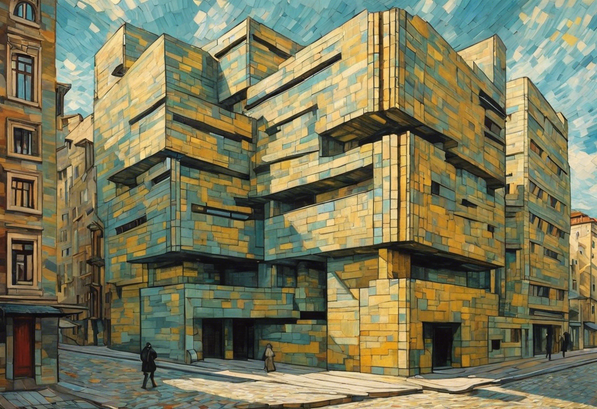 Painting capturing the passionate turbulence of nature and human emotion, Architecture - Poster