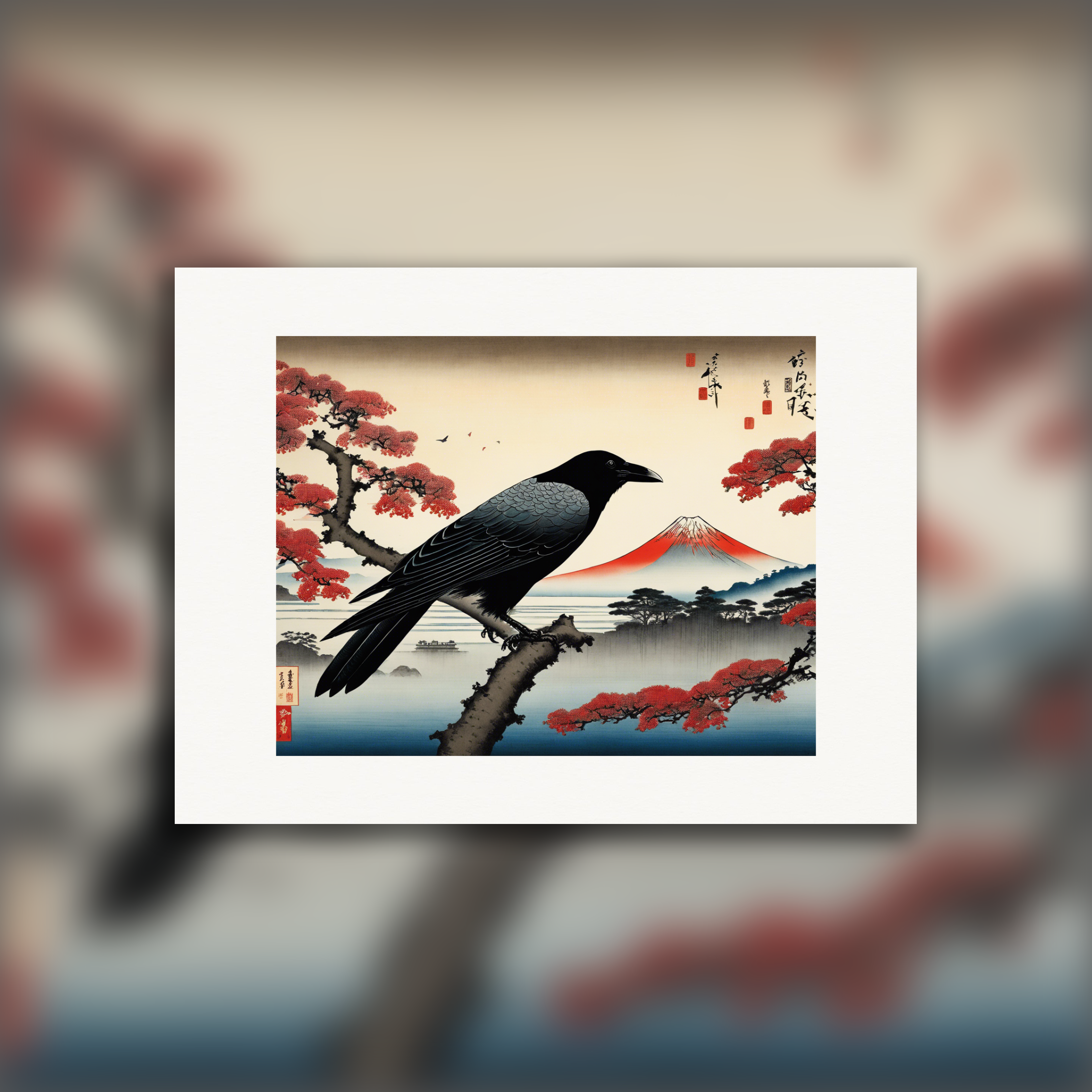 Poetic ukiyo-e views, fleeting moments, Crow - Poster