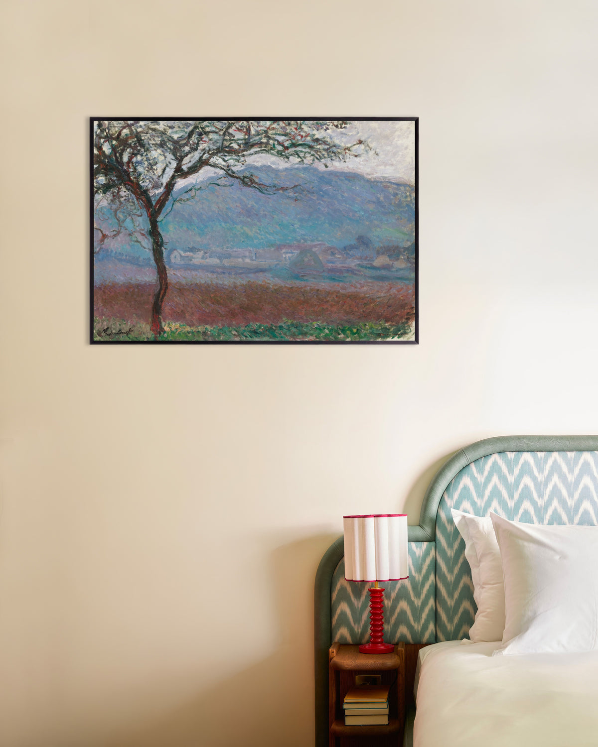 Poster of Field at Giverny (1887) by Claude Monet, with metal frame