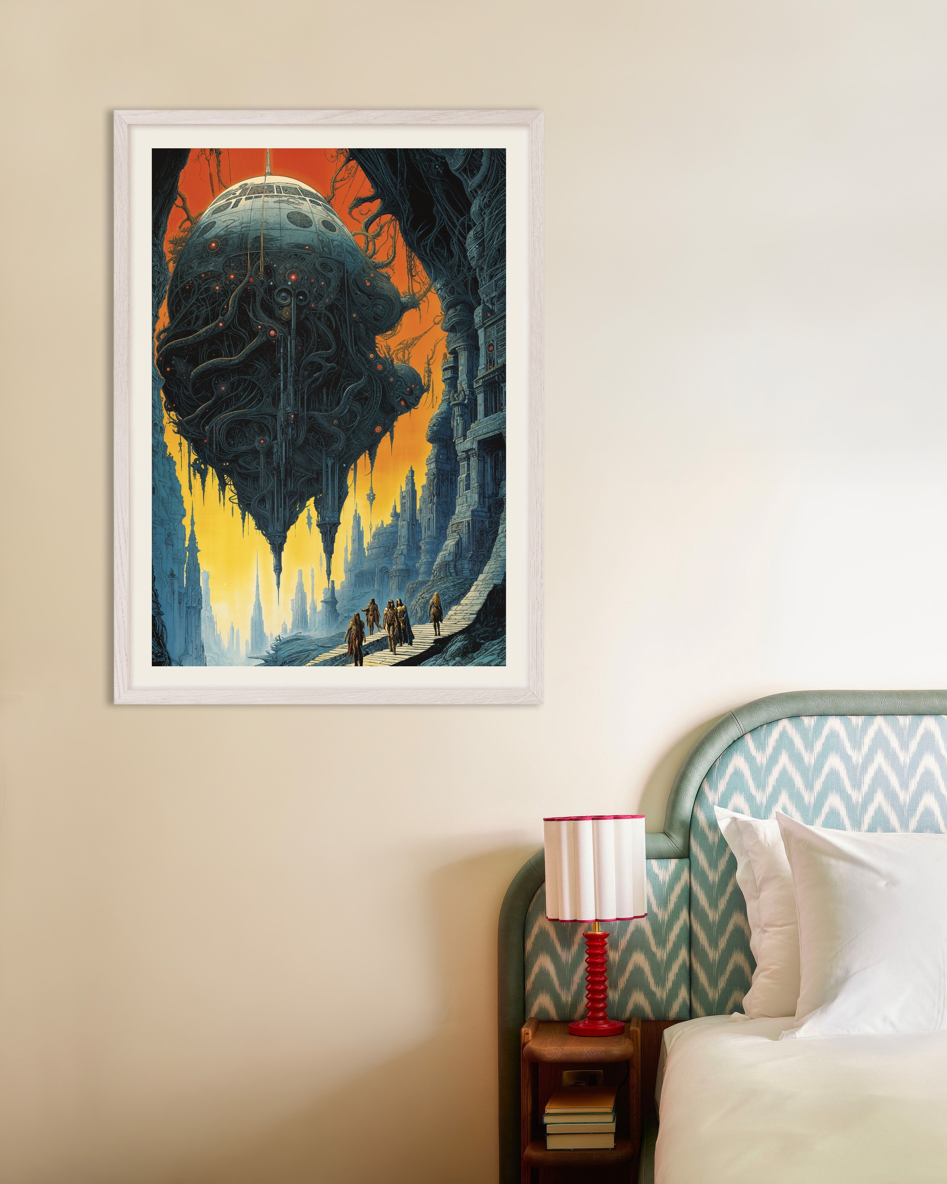 Poster of Floating Organic Structure Poster, with white wooden frame