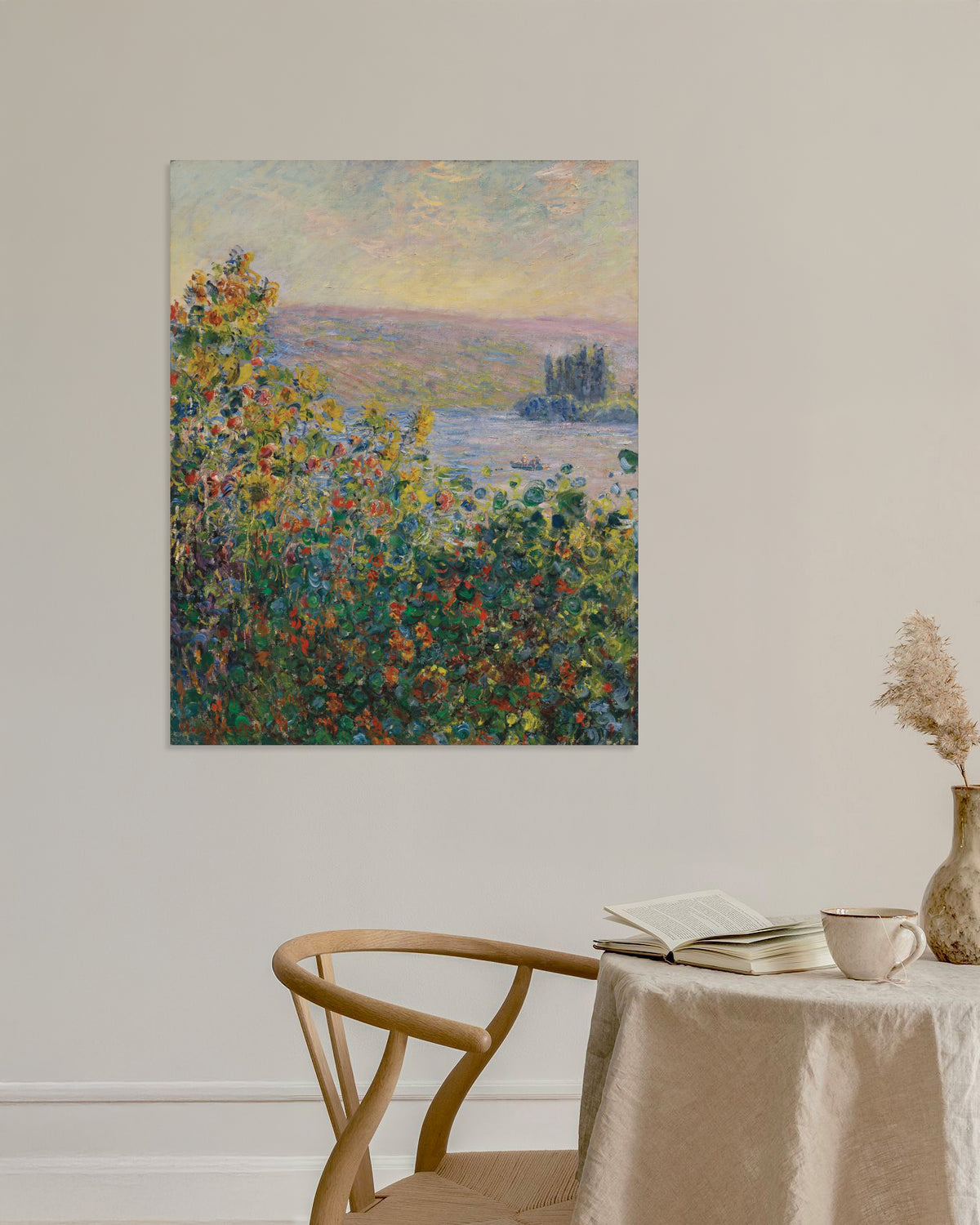 Poster of Flower Beds at Vétheuil (1881) by Claude Monet