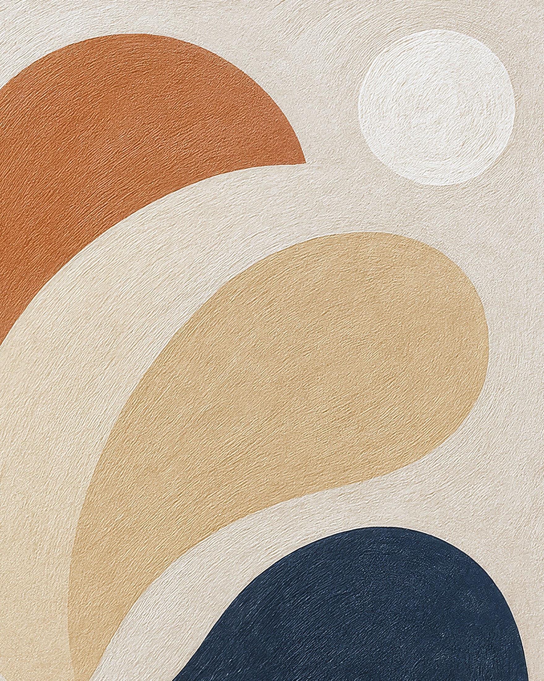 Intrications – abstract shapes print in warm, natural hues