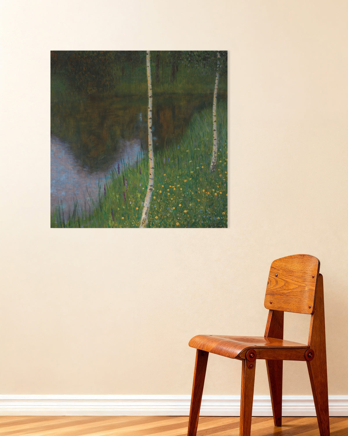 Poster of Lakeshore with Birches (ca. 1901) by Gustav Klimt