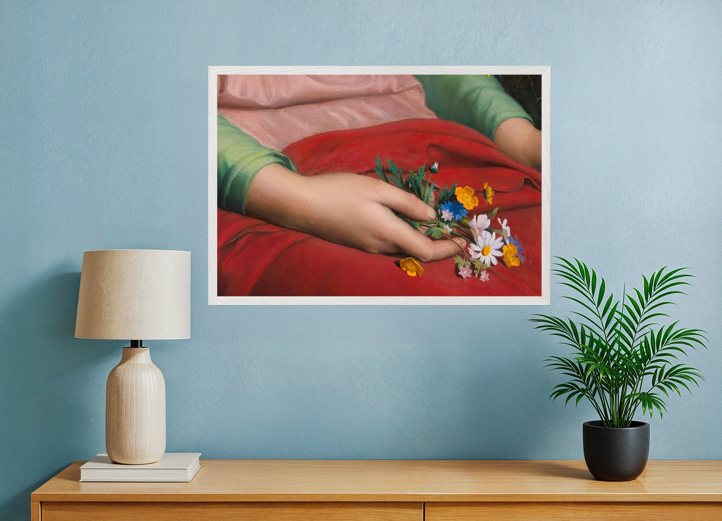 Louis Janmot "Fleur des Champs" Close-Up of Hands - Wildflower Posy Art Print