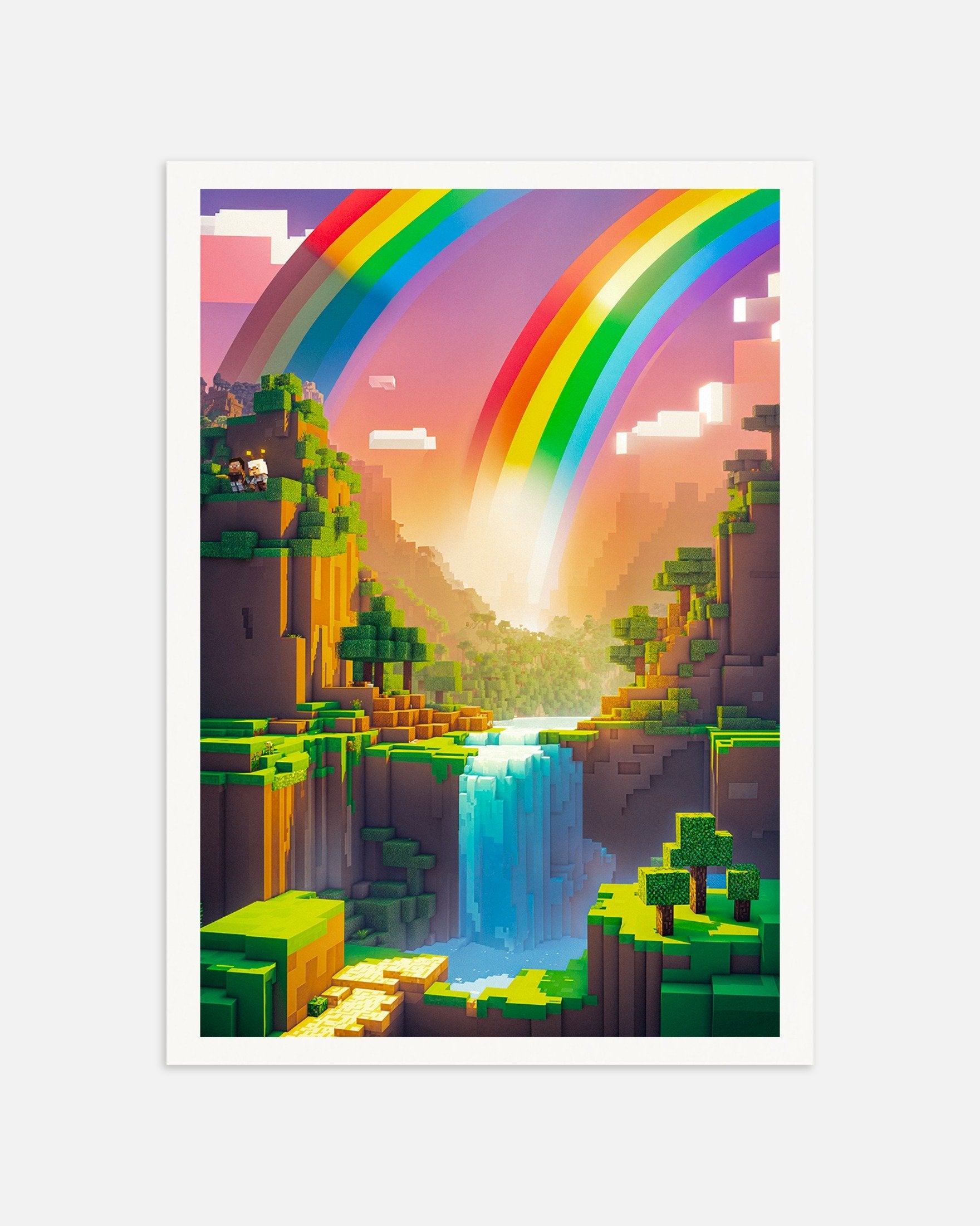 Poster of Minecraft Rainbow Valley - Gaming Poster, thumbnail