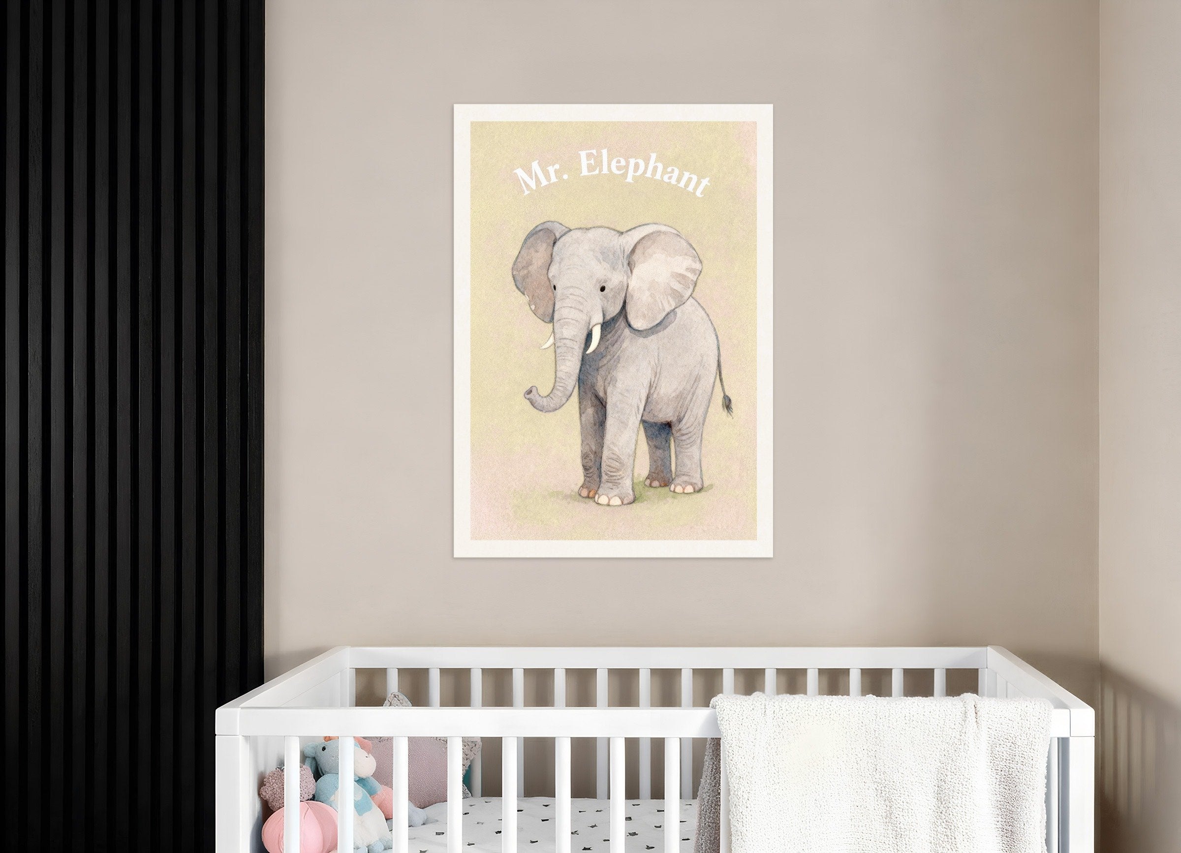 Poster of Nursery elephant wall art – Gentle giant animal