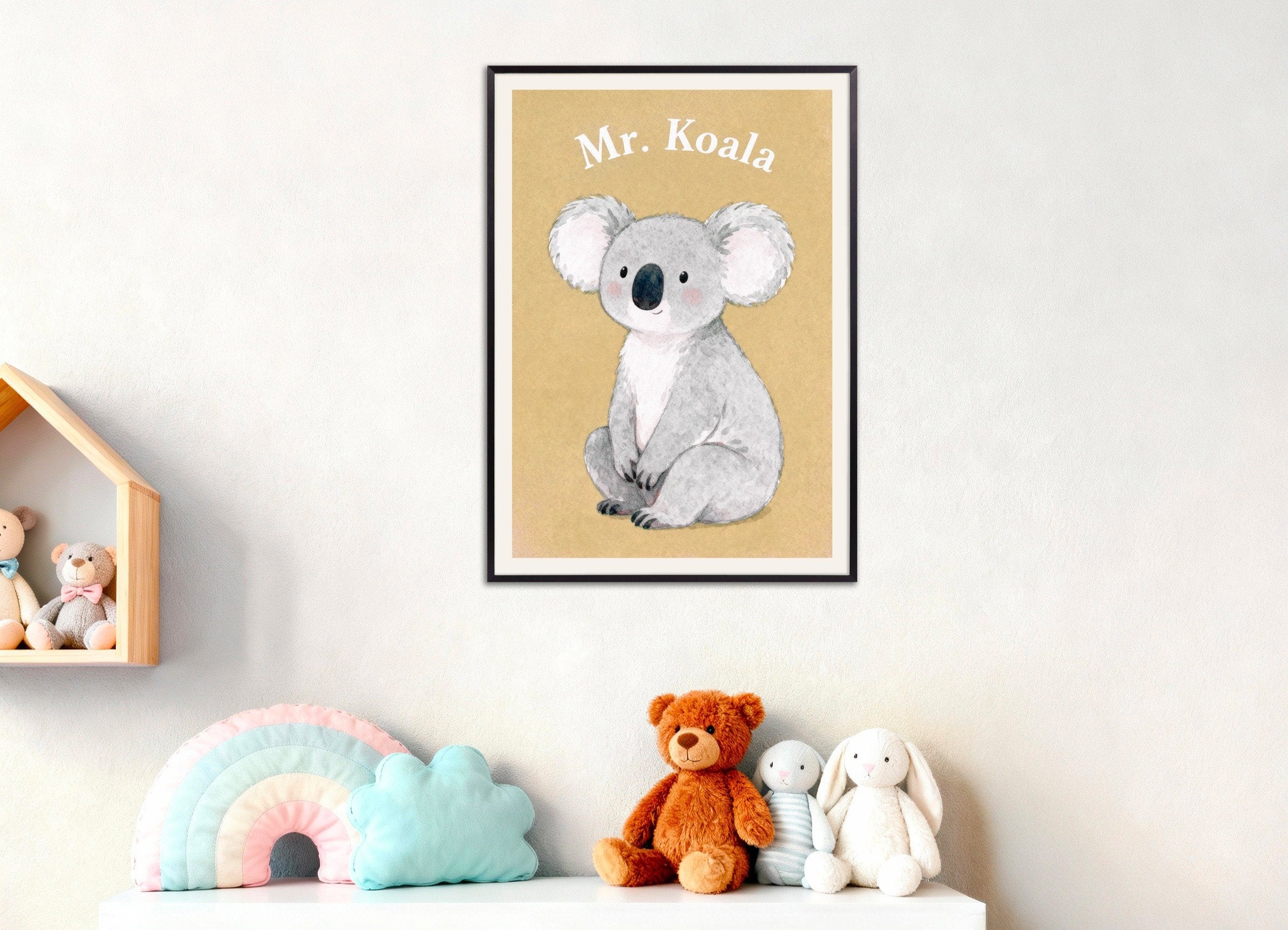 Poster of Nursery koala wall art – Sleepy bear poster, with metal frame