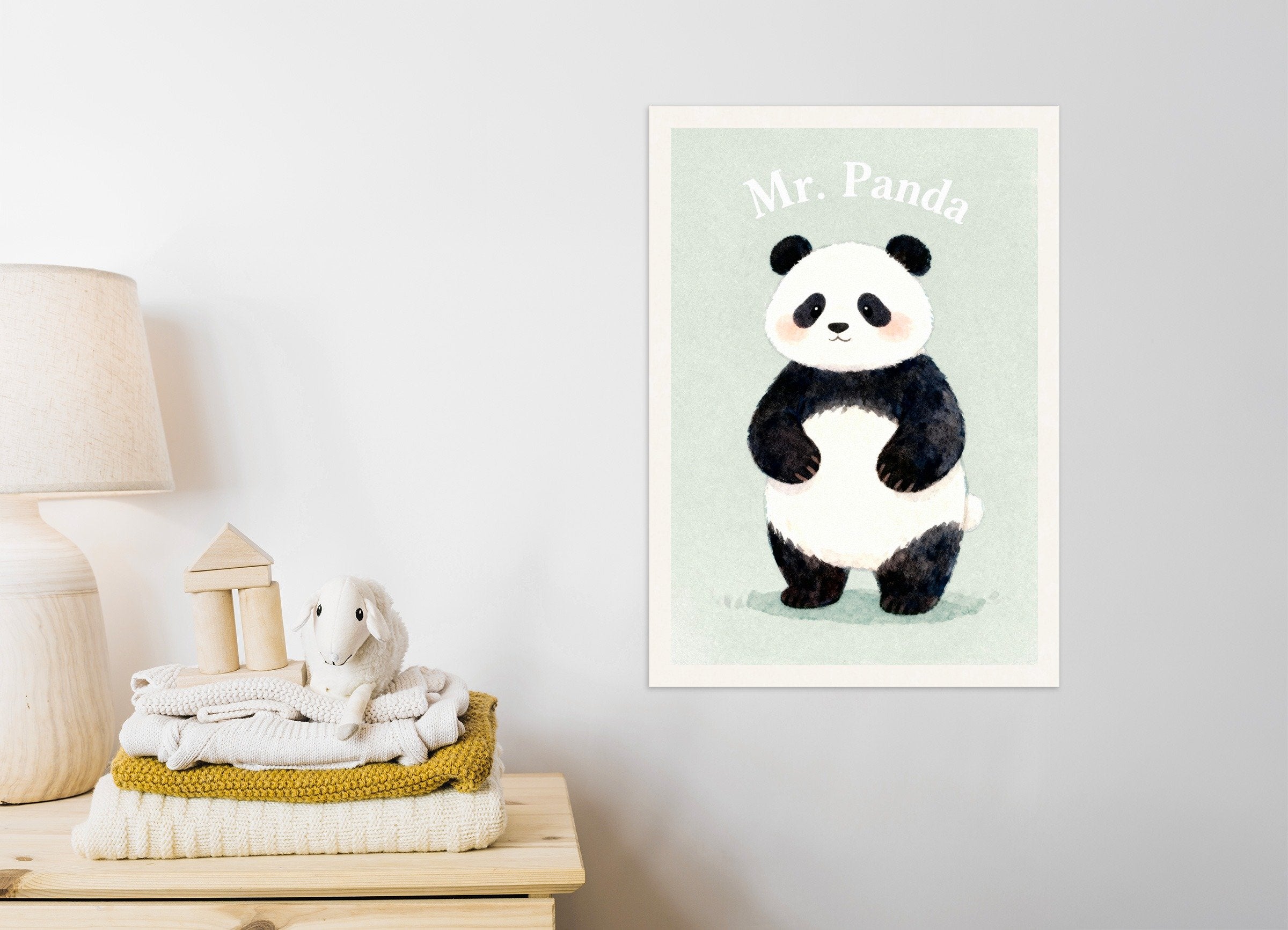 Poster of Nursery panda wall art – Cute print