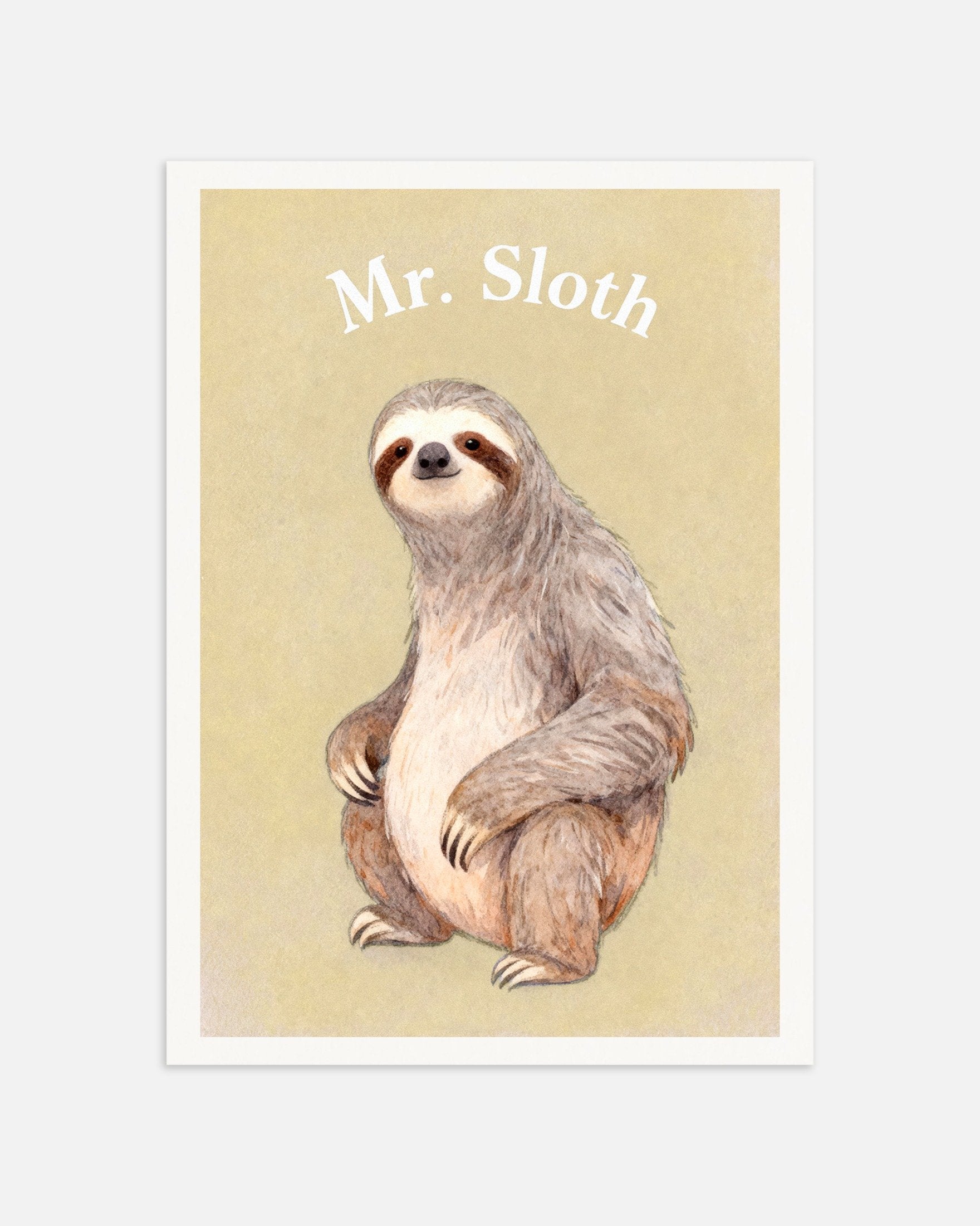 Poster of Nursery sloth wall art – Relaxed animal watercolor poster, thumbnail
