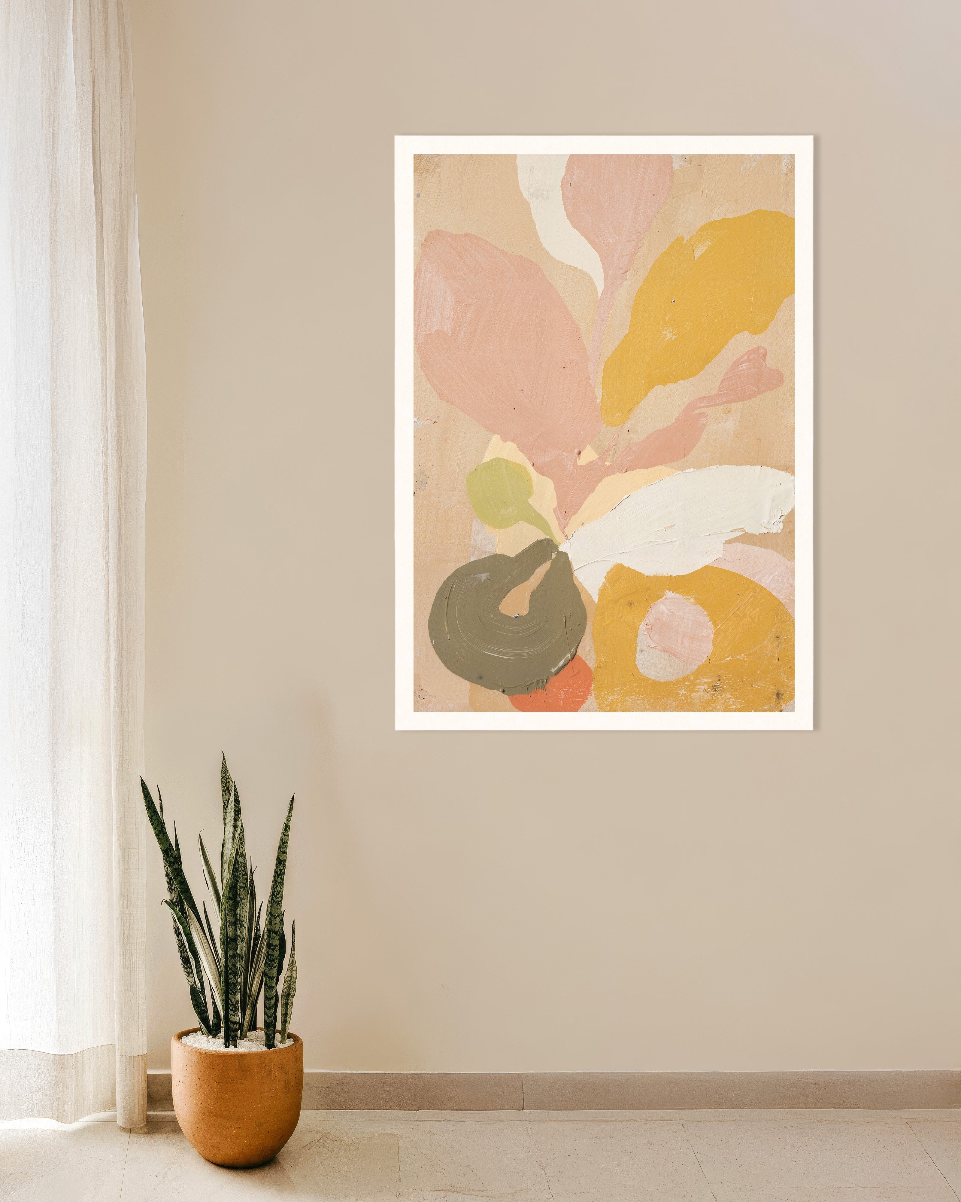 Poster of Painted Petals 02 - Abstract Botanical Poster