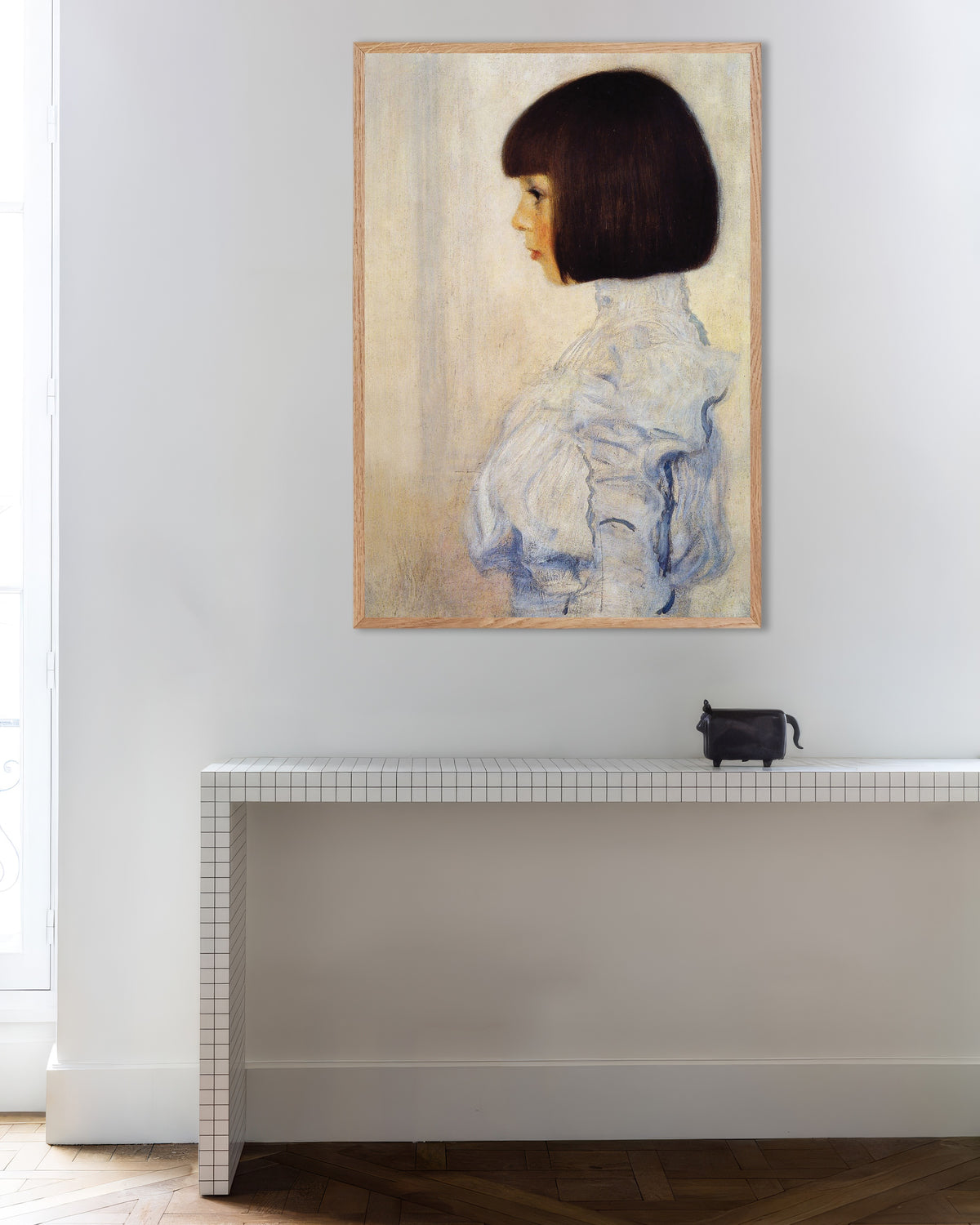 Poster of Portrait of Helene Klimt (1898) by Gustav Klimt, with natural wooden frame